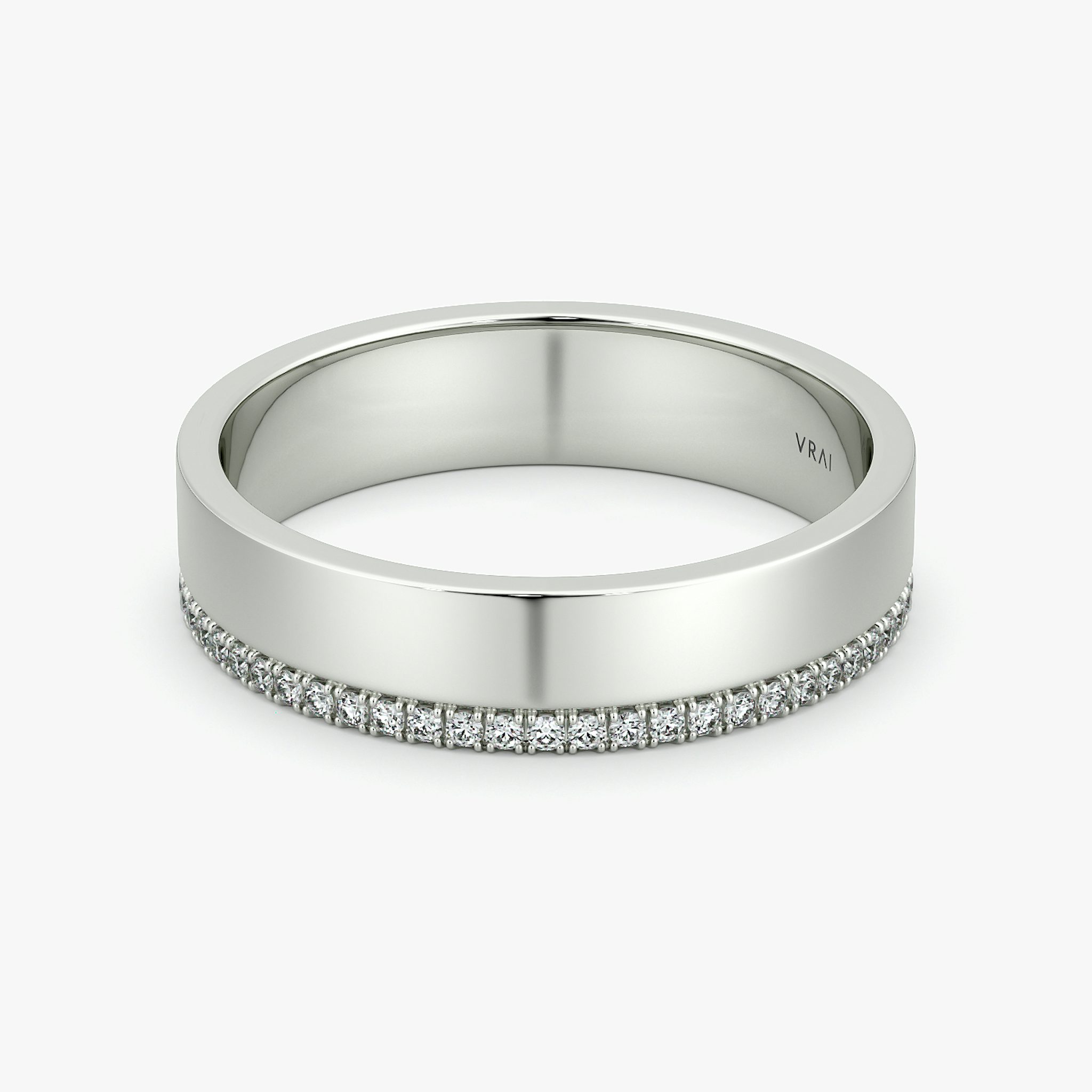 The Pavé Cigar Band | 18k | White Gold | bandAccent: Pavé | paveVersion: single