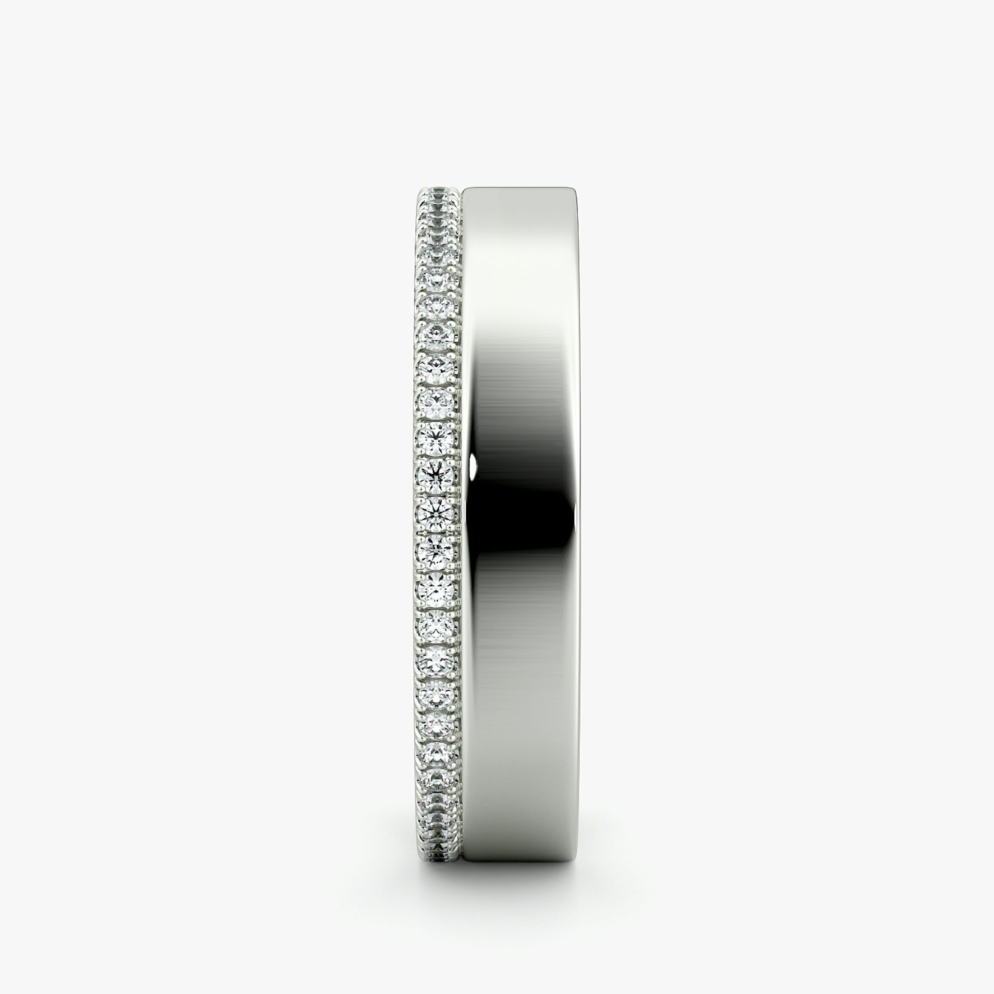 The Pavé Cigar Band | 18k | White Gold | bandAccent: Pavé | paveVersion: single