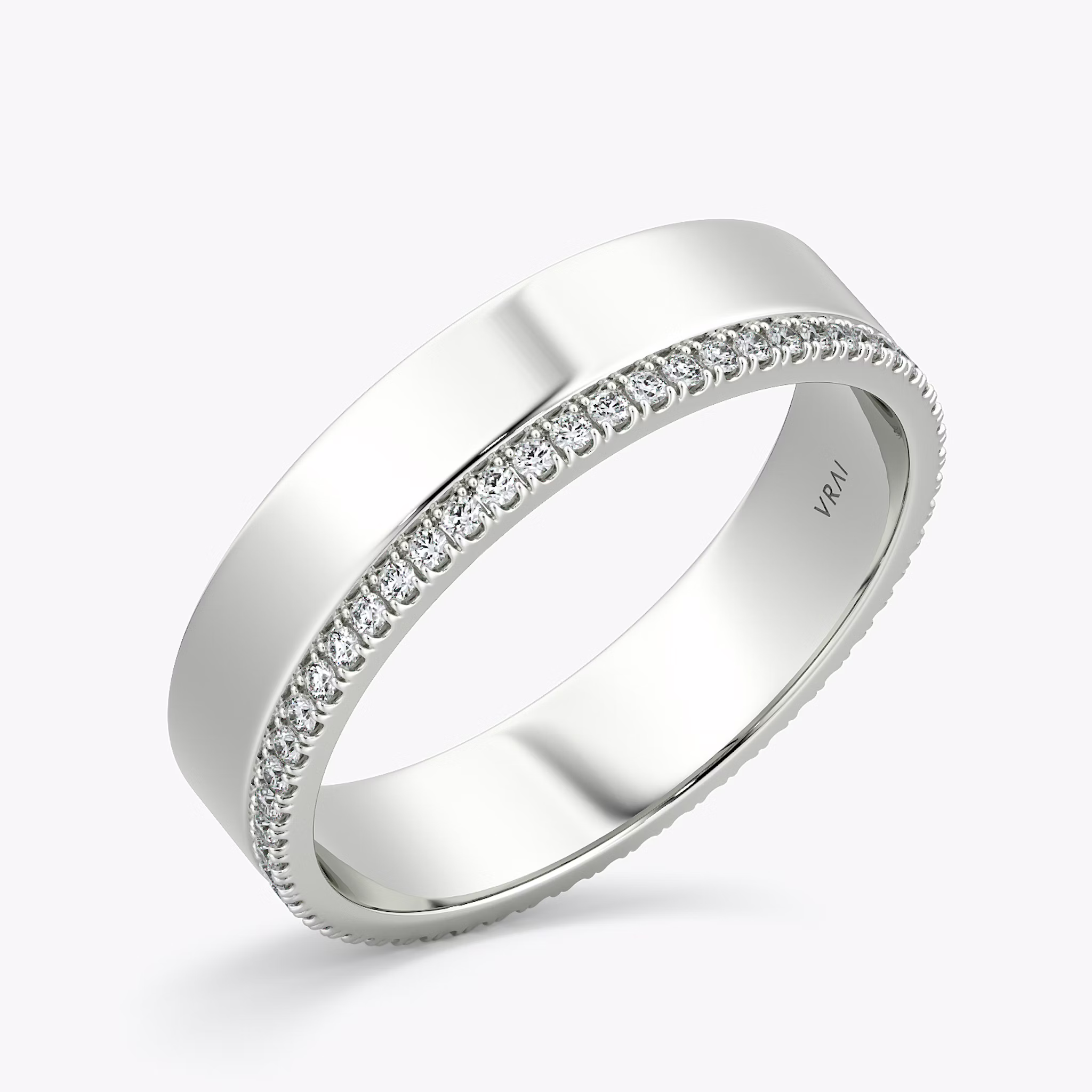 The Pavé Cigar Band | 18k | White Gold | bandAccent: Pavé | paveVersion: single