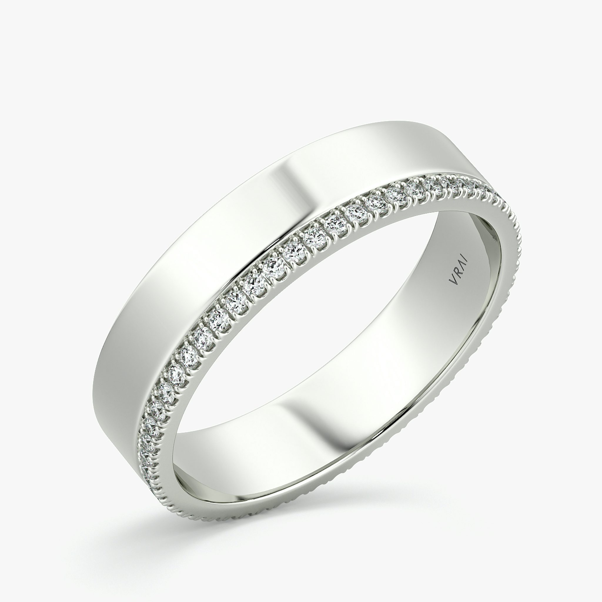 The Pavé Cigar Band | 18k | White Gold | bandAccent: Pavé | paveVersion: single