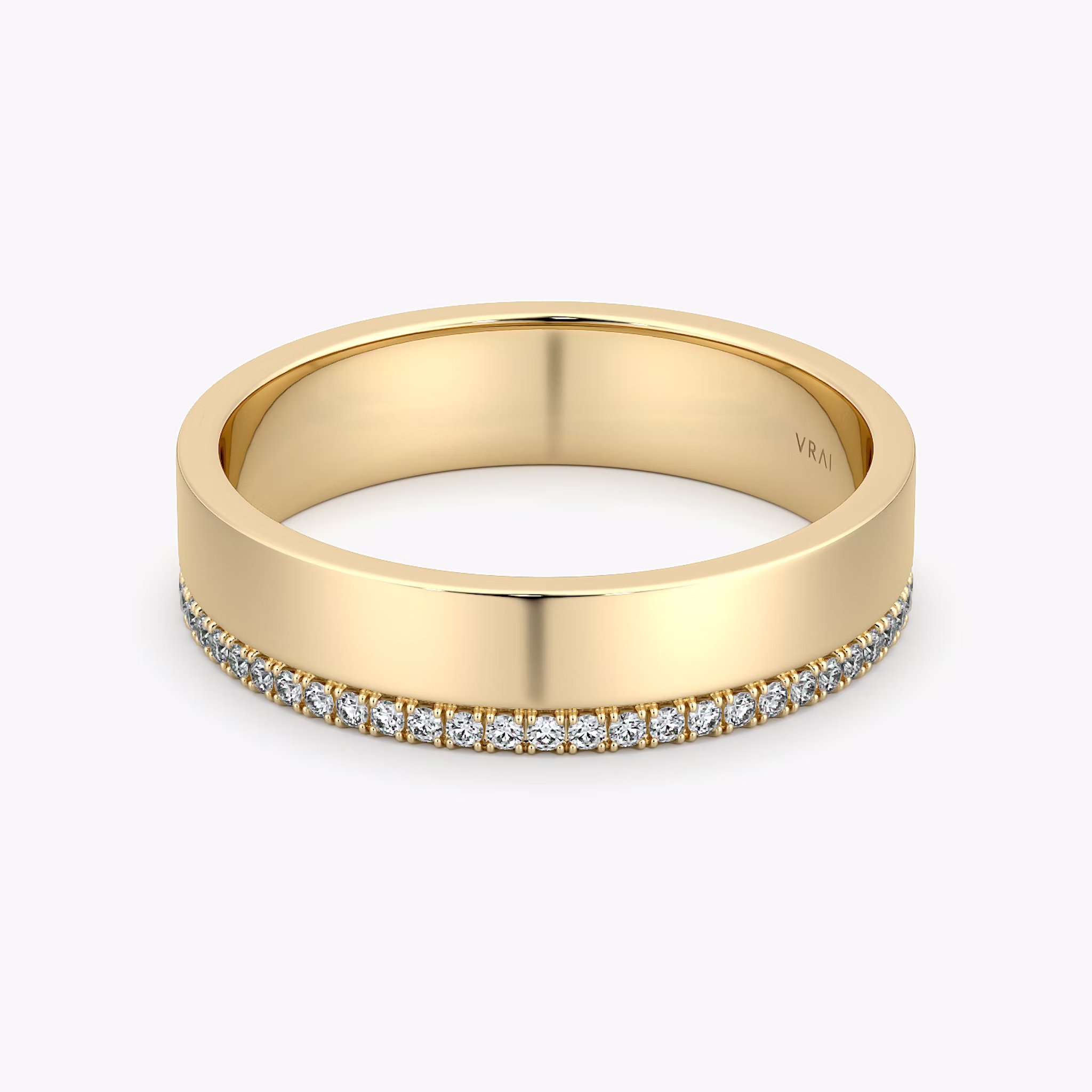 The Pavé Cigar Band | 18k | Yellow Gold | bandAccent: Pavé | paveVersion: single