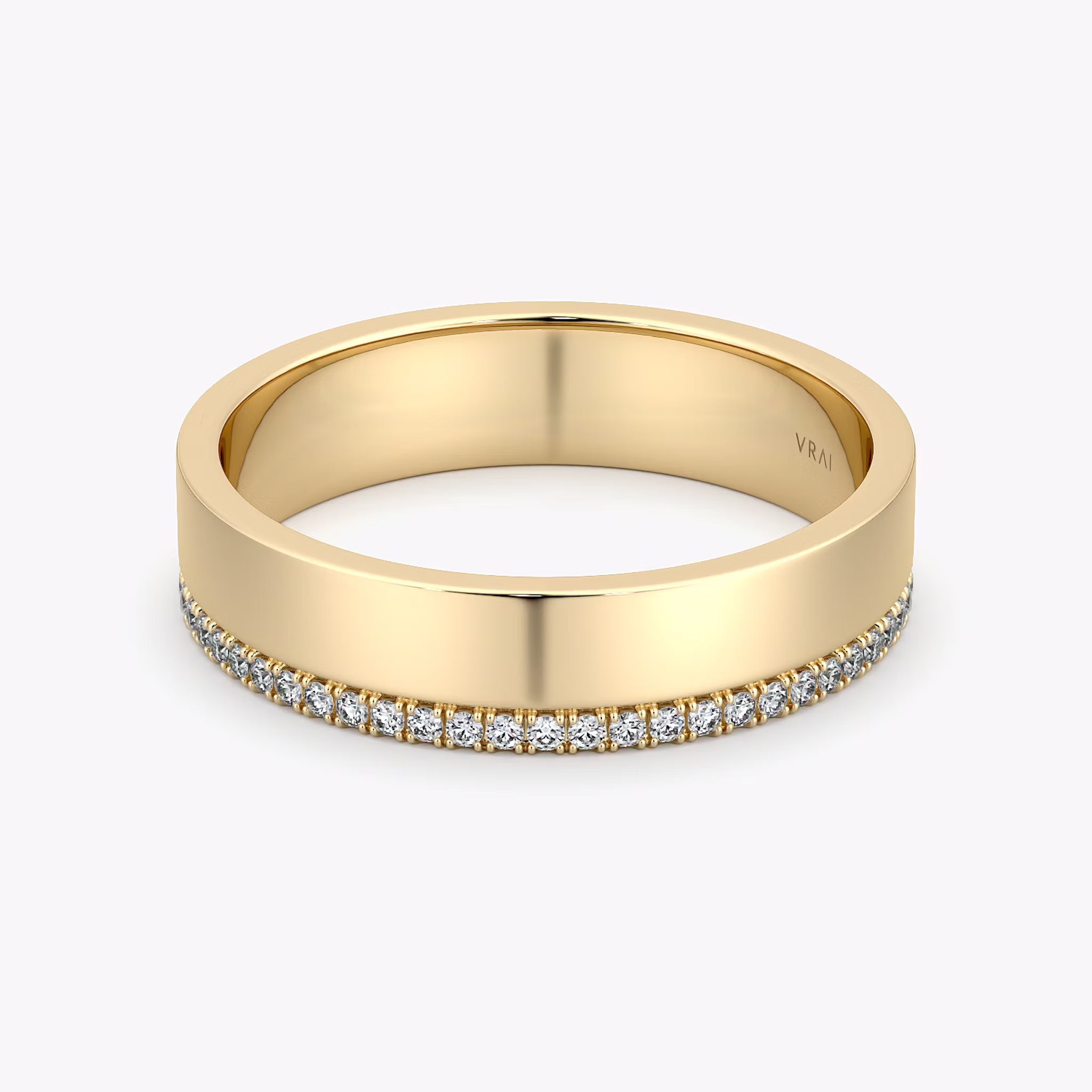 The Pavé Cigar Band | 18k | Yellow Gold | bandAccent: Pavé | paveVersion: single