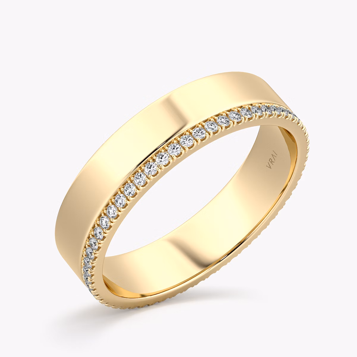 The Pavé Cigar Band | 18k | Yellow Gold | bandAccent: Pavé | paveVersion: single