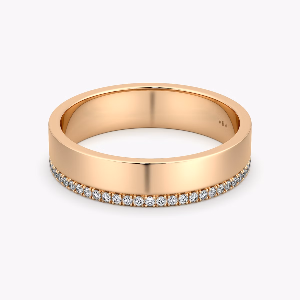The Pavé Cigar Band | 14k | Rose Gold | bandAccent: Pavé | paveVersion: single