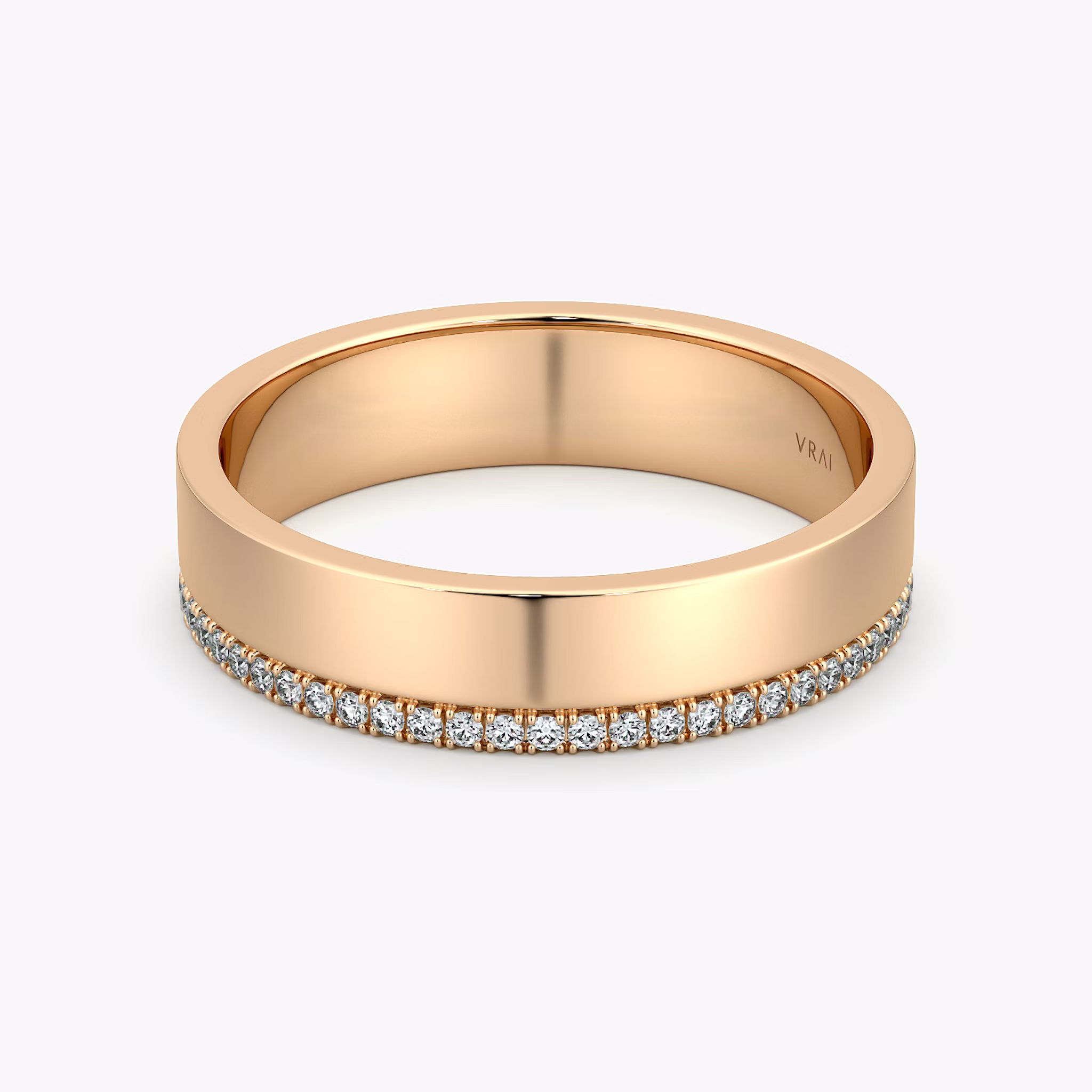 The Pavé Cigar Band | 14k | Rose Gold | bandAccent: Pavé | paveVersion: single
