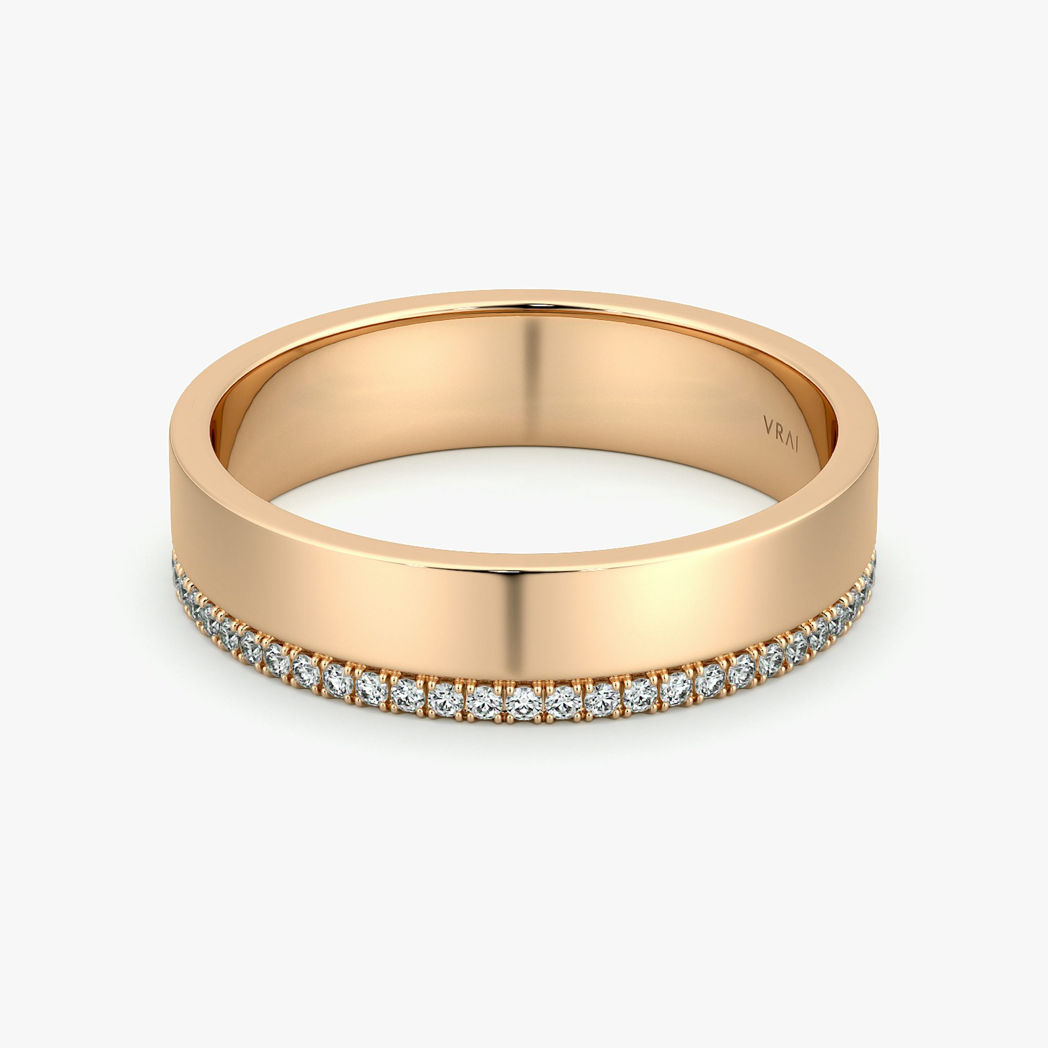 The Pavé Cigar Band | 14k | Rose Gold | bandAccent: Pavé | paveVersion: single