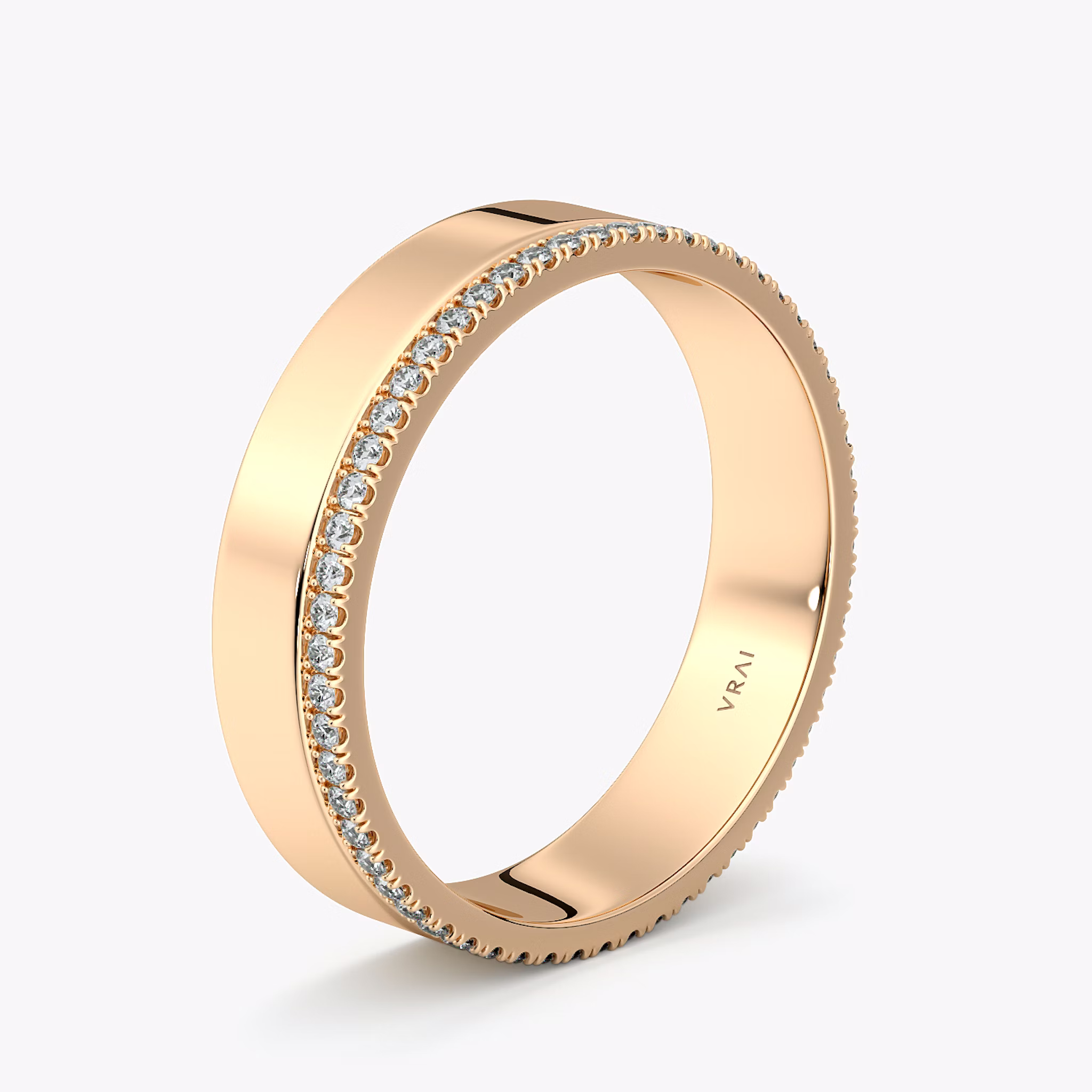 The Pavé Cigar Band | 14k | Rose Gold | bandAccent: Pavé | paveVersion: single