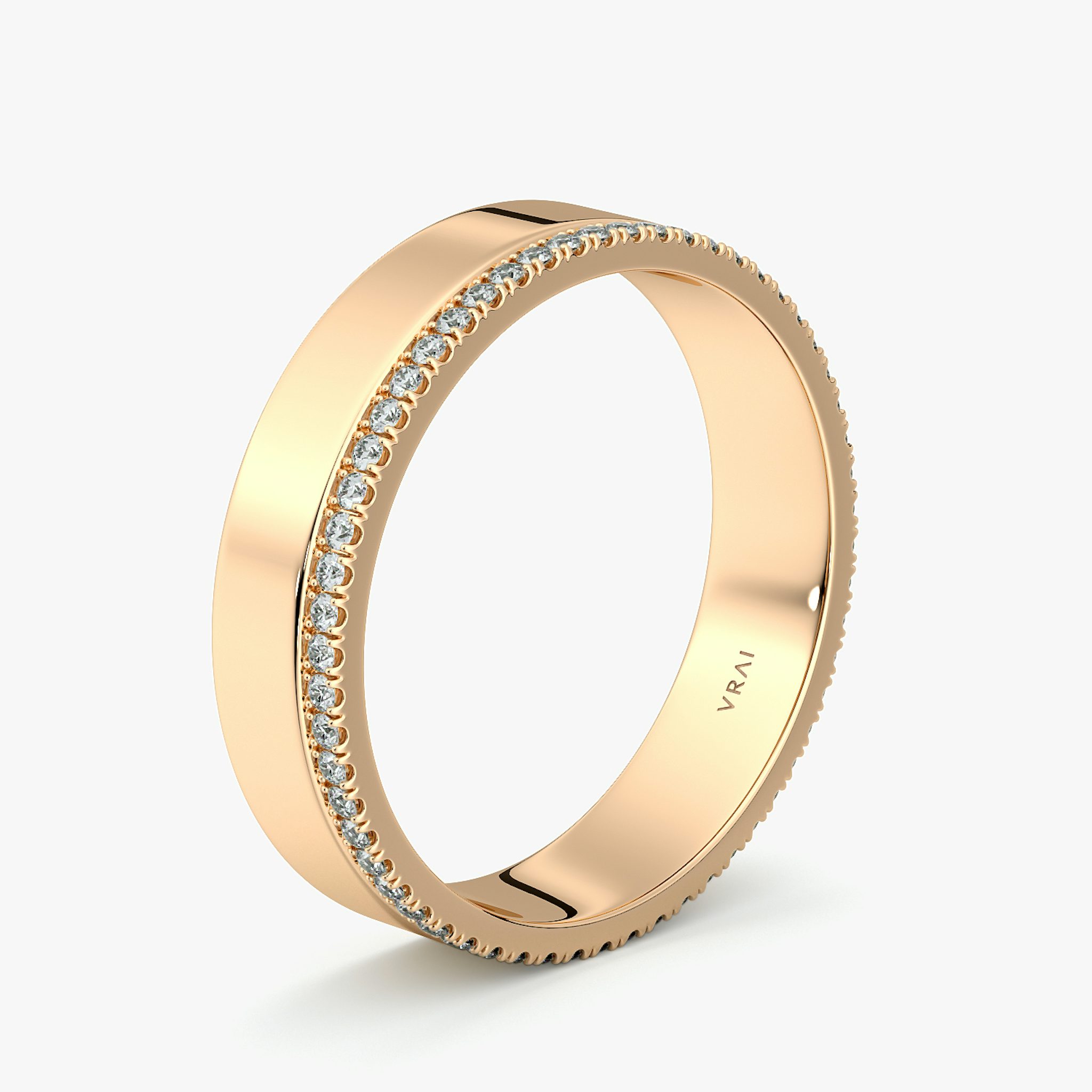 The Pavé Cigar Band | 14k | Rose Gold | bandAccent: Pavé | paveVersion: single