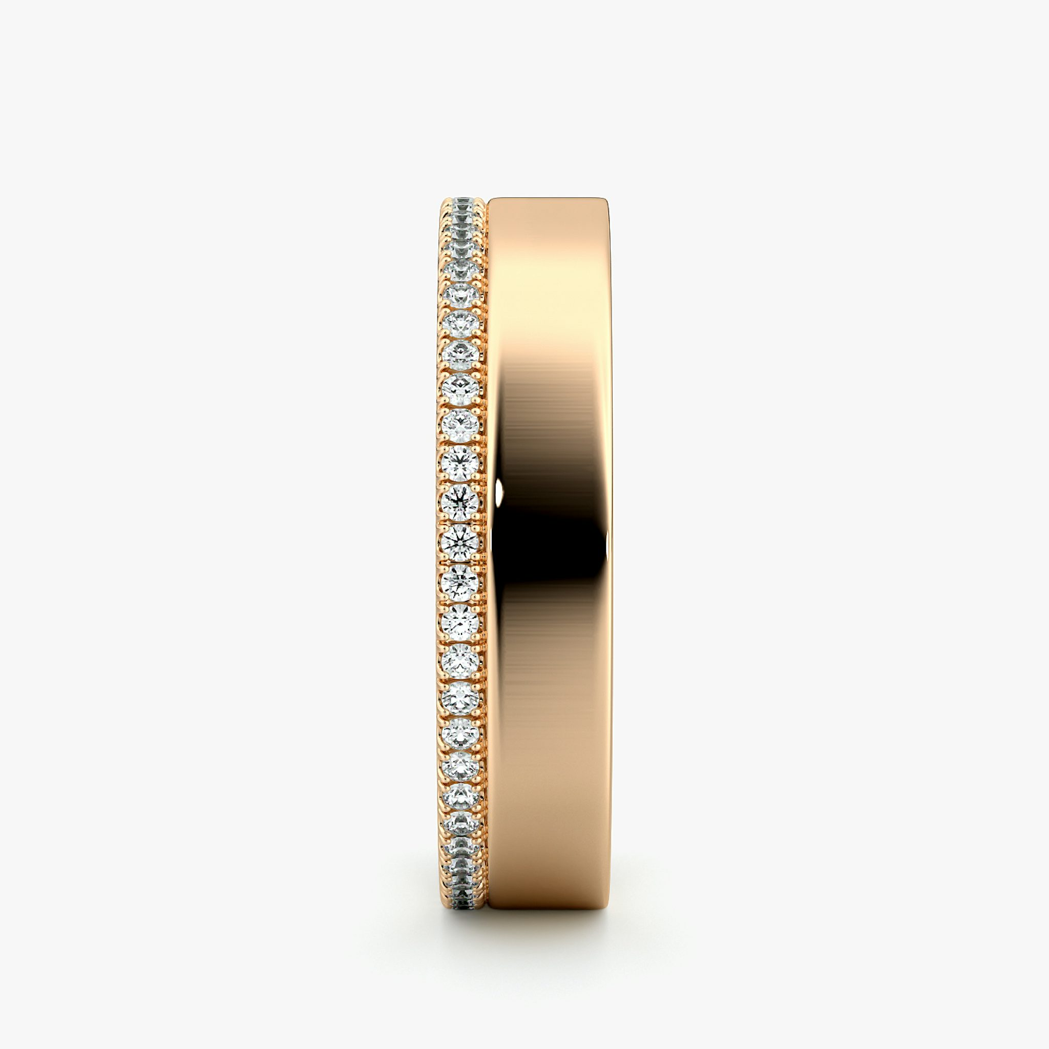 The Pavé Cigar Band | 14k | Rose Gold | bandAccent: Pavé | paveVersion: single