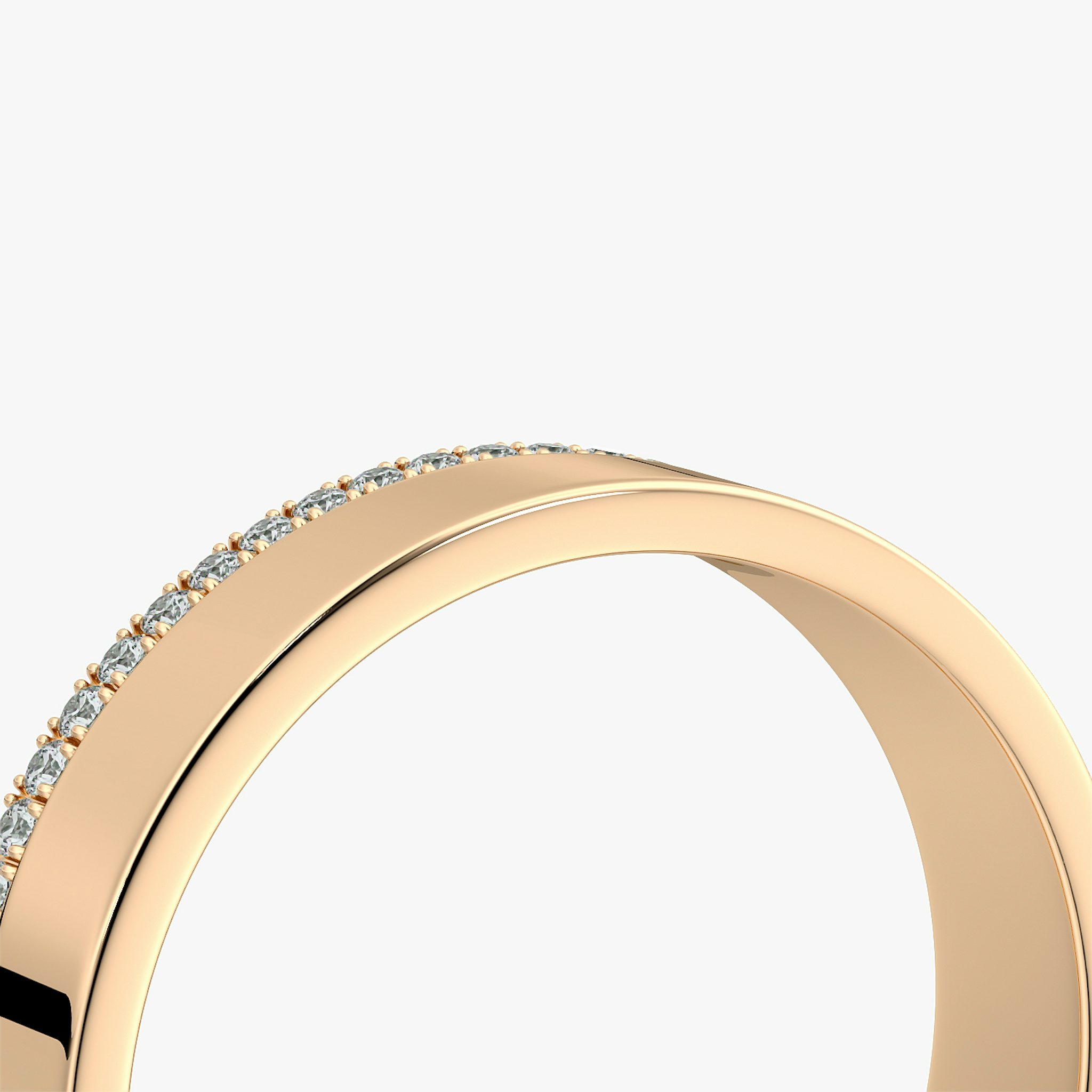 The Pavé Cigar Band | 14k | Rose Gold | bandAccent: Pavé | paveVersion: single