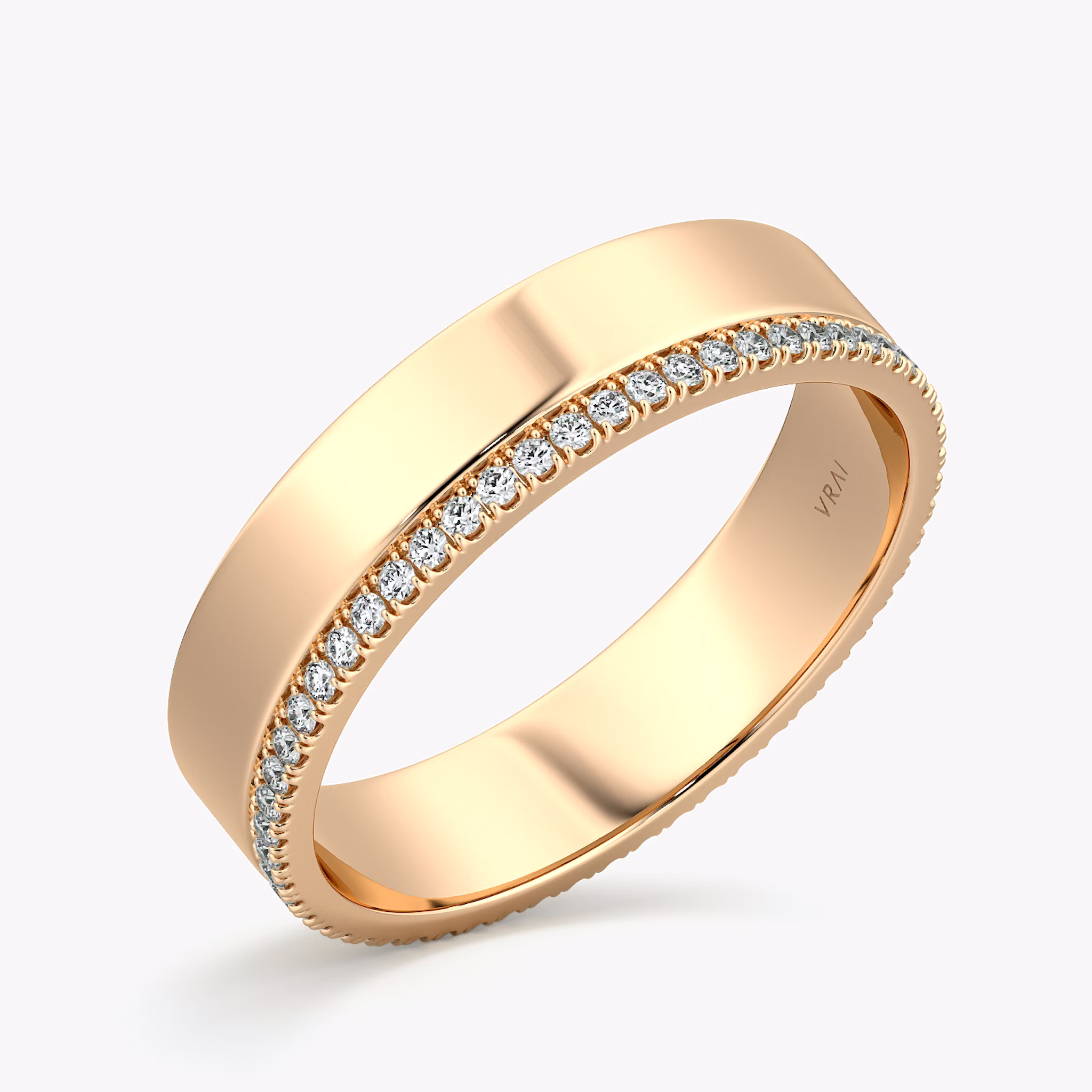 The Pavé Cigar Band | 14k | Rose Gold | bandAccent: Pavé | paveVersion: single