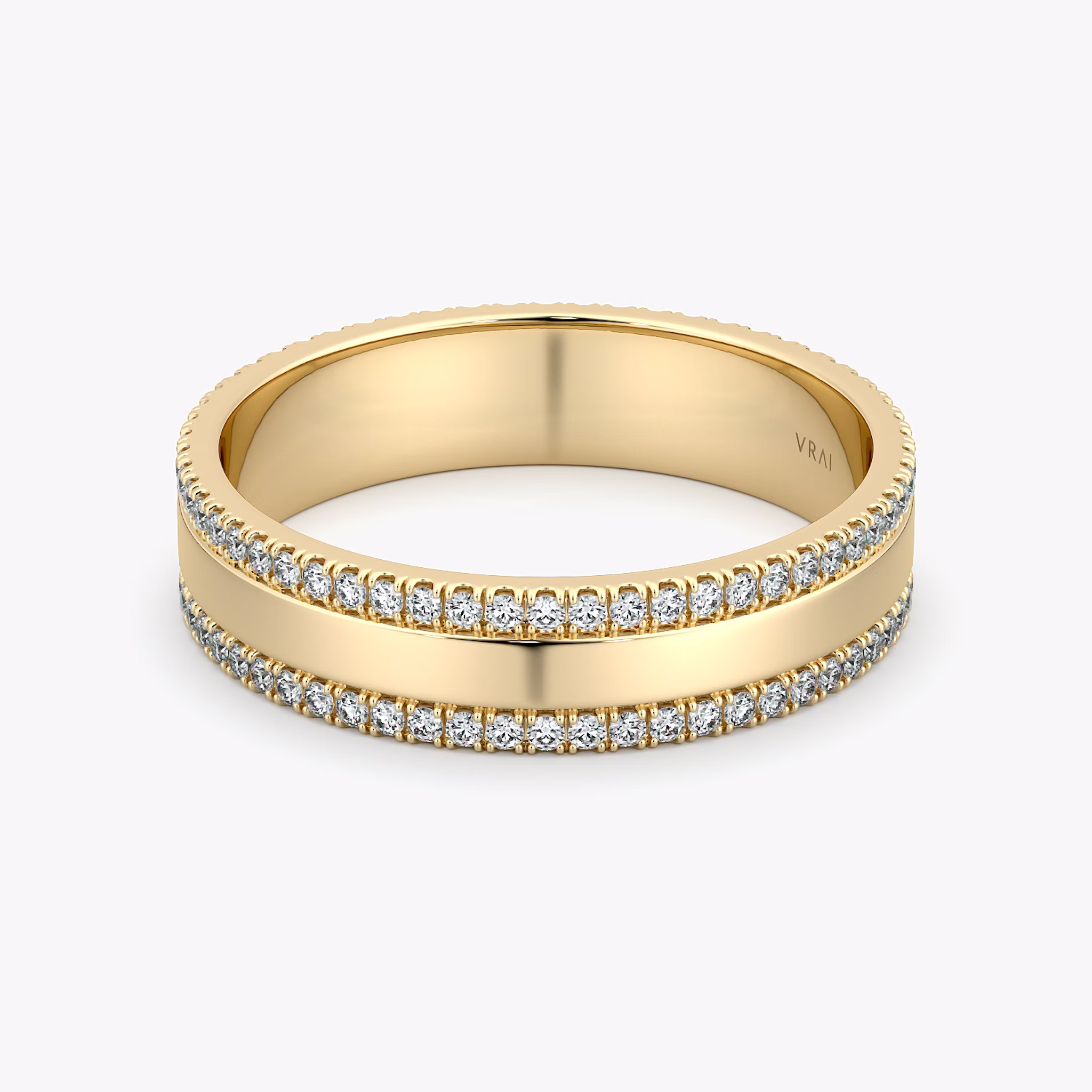The Pavé Cigar Band | 18k | Yellow Gold | bandAccent: Pavé | paveVersion: double