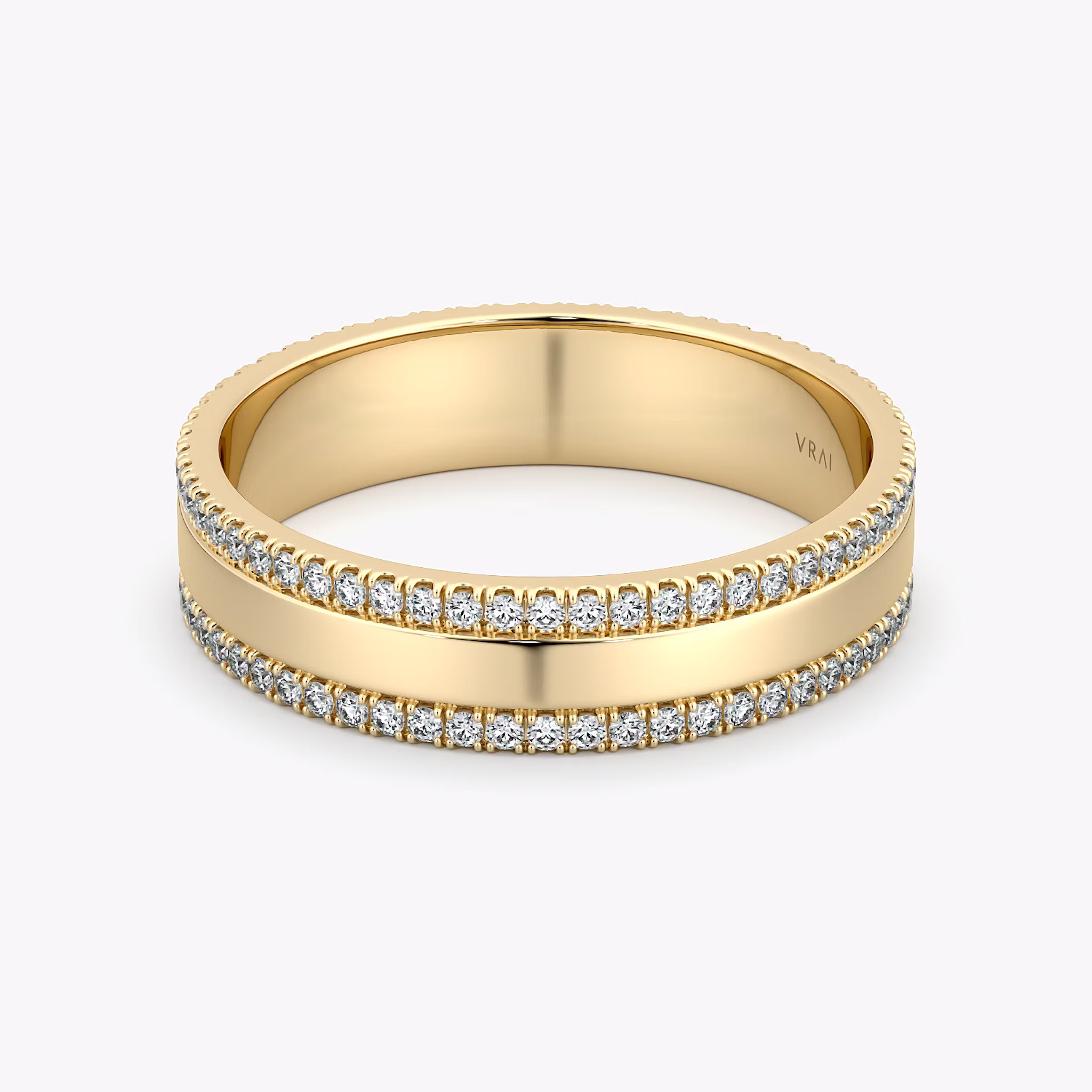 The Pavé Cigar Band | 18k | Yellow Gold | bandAccent: Pavé | paveVersion: double
