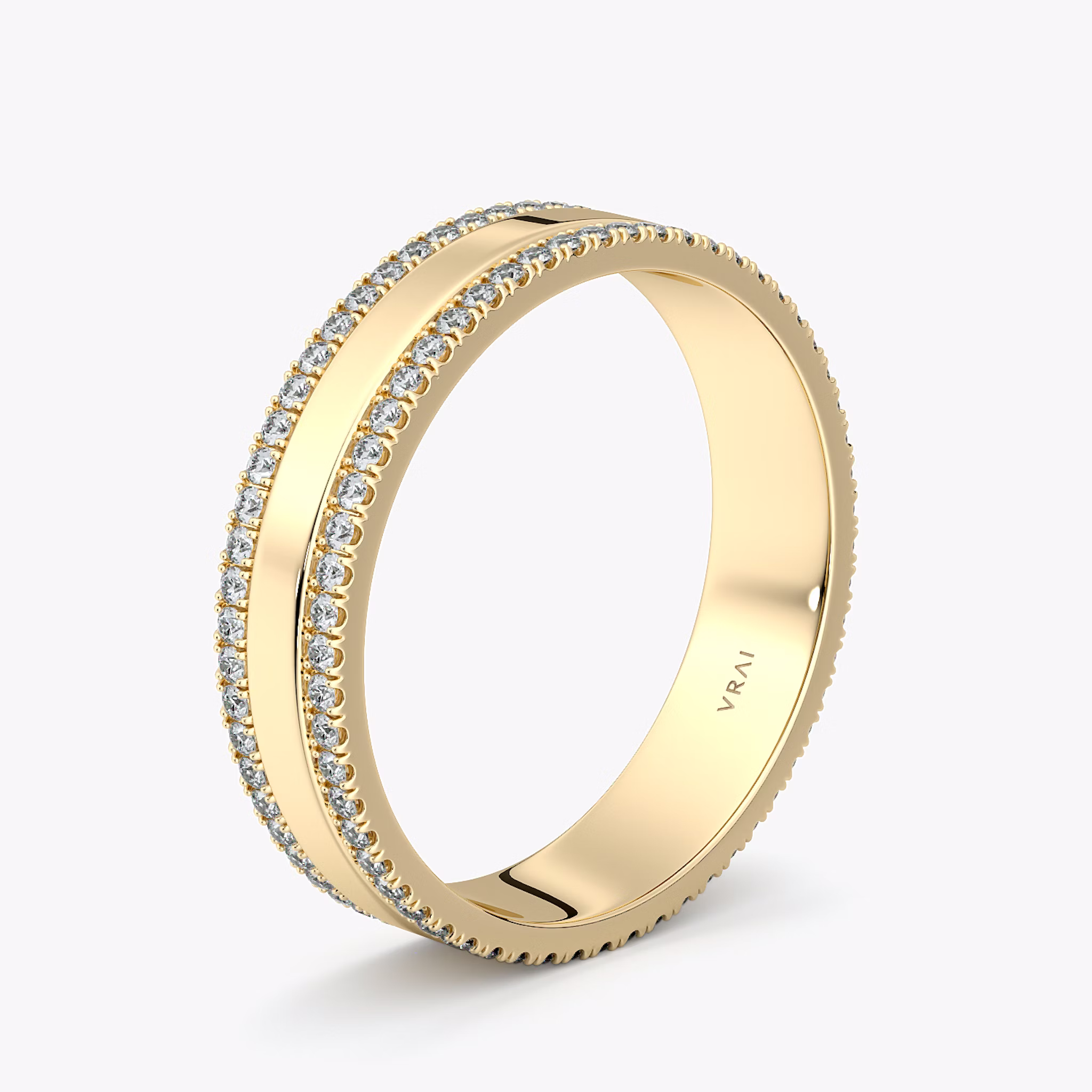 The Pavé Cigar Band | 18k | Yellow Gold | bandAccent: Pavé | paveVersion: double