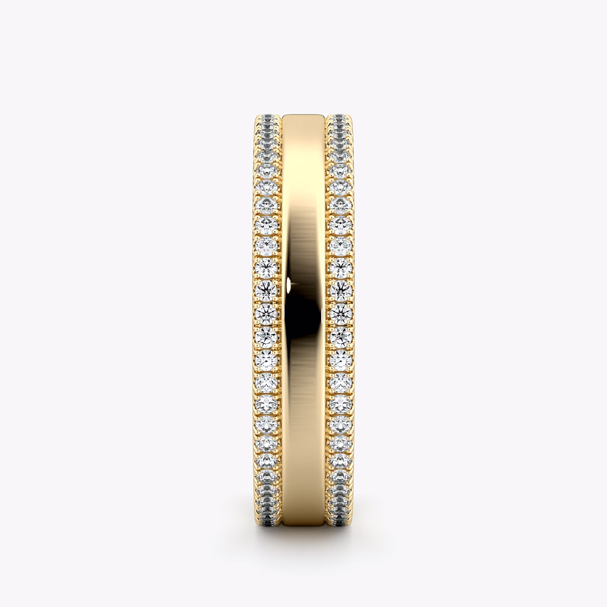 The Pavé Cigar Band | 18k | Yellow Gold | bandAccent: Pavé | paveVersion: double