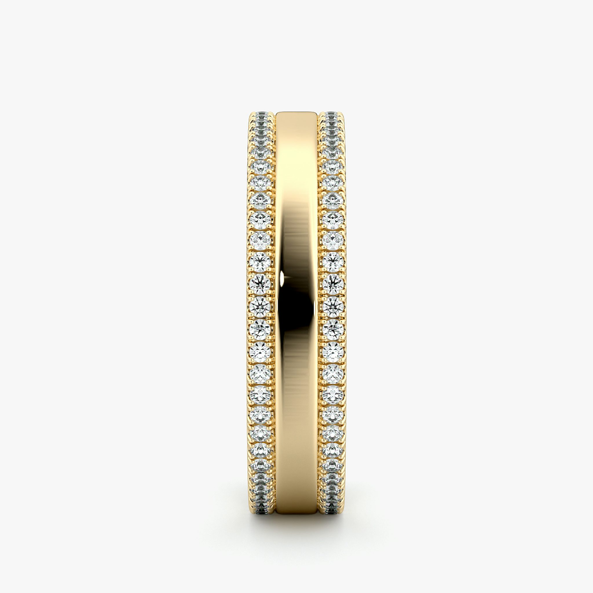 The Pavé Cigar Band | 18k | Yellow Gold | bandAccent: Pavé | paveVersion: double