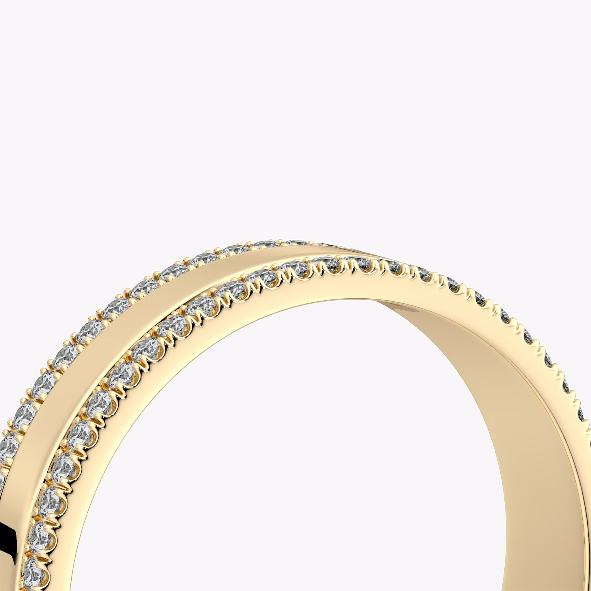 The Pavé Cigar Band | 18k | Yellow Gold | bandAccent: Pavé | paveVersion: double