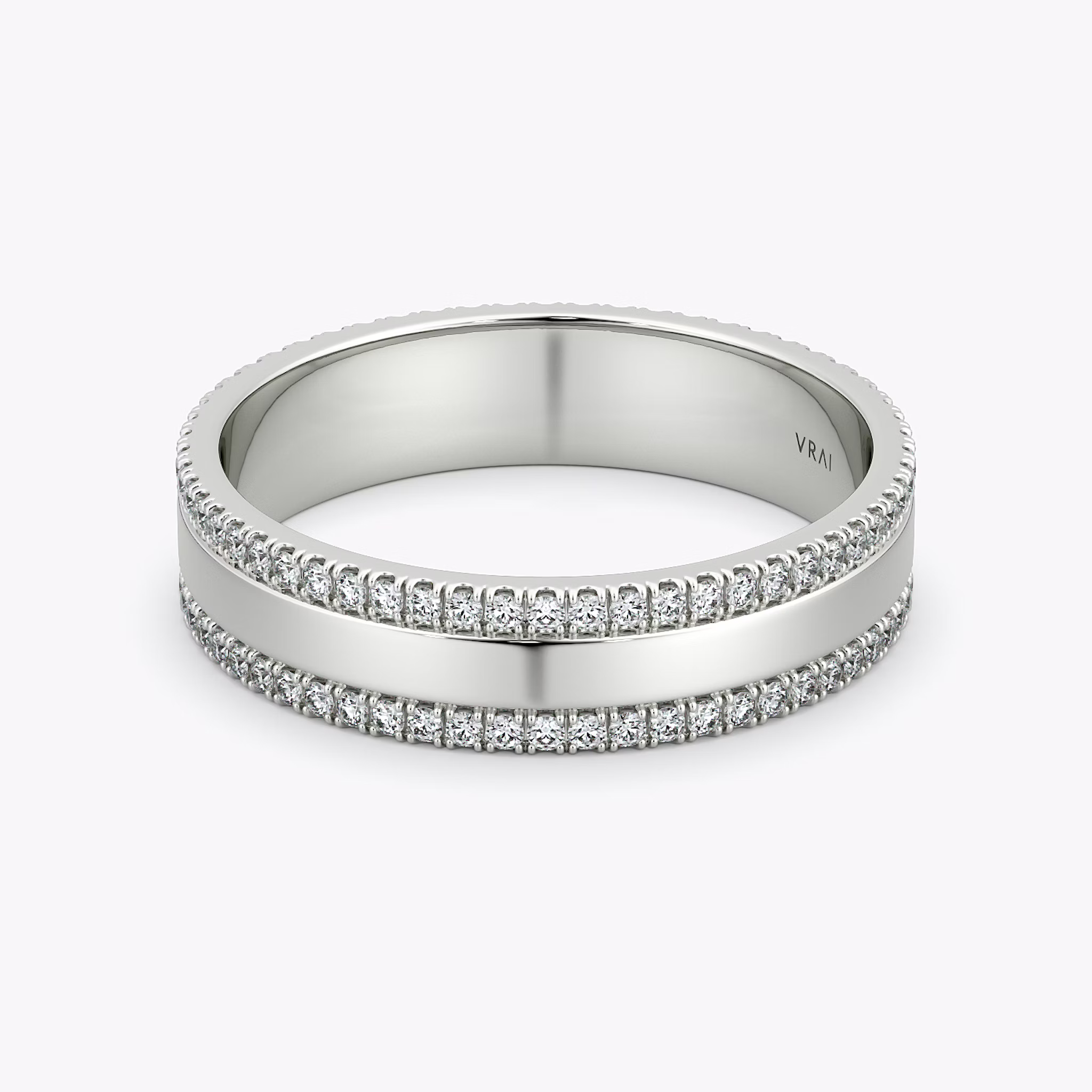 The Pavé Cigar Band | 18k | White Gold | bandAccent: Pavé | paveVersion: double