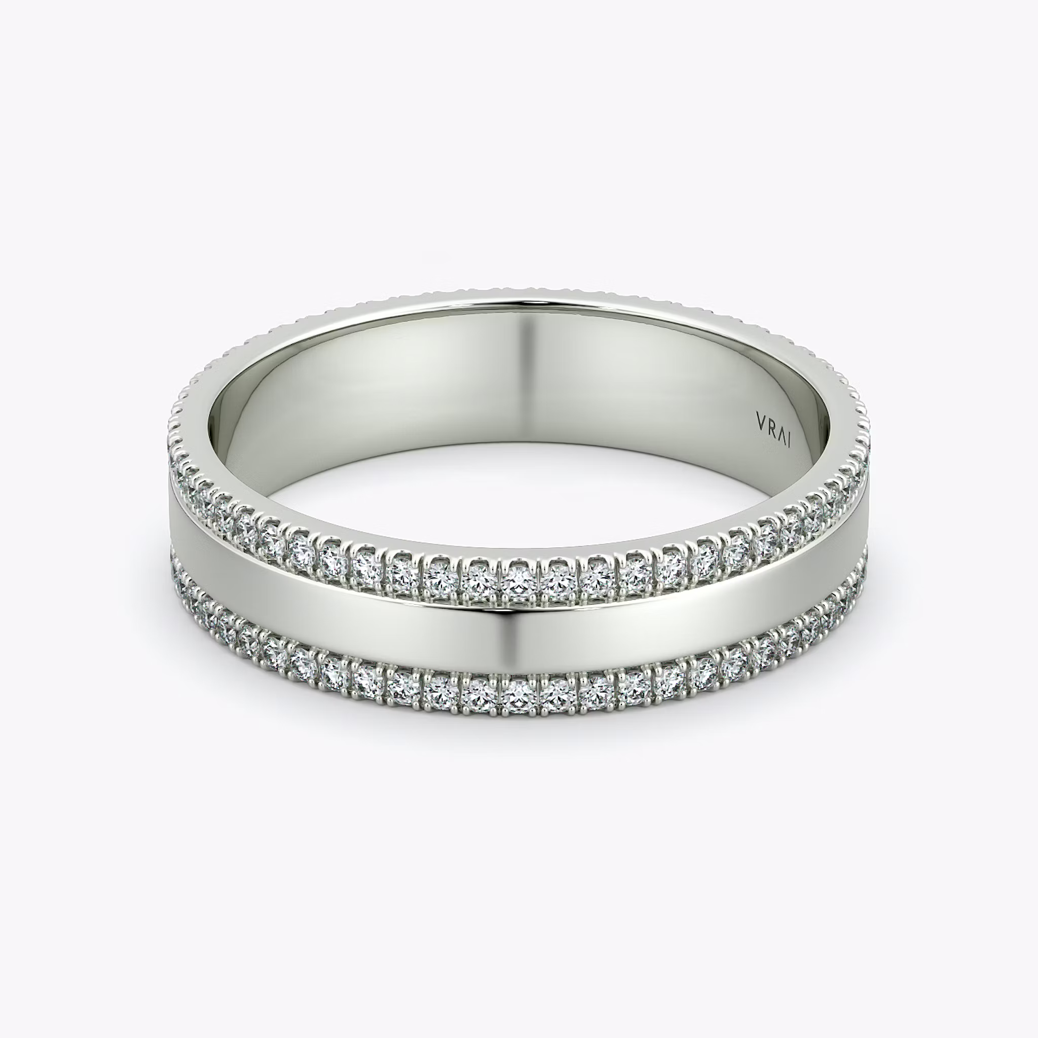 The Pavé Cigar Band | White Gold