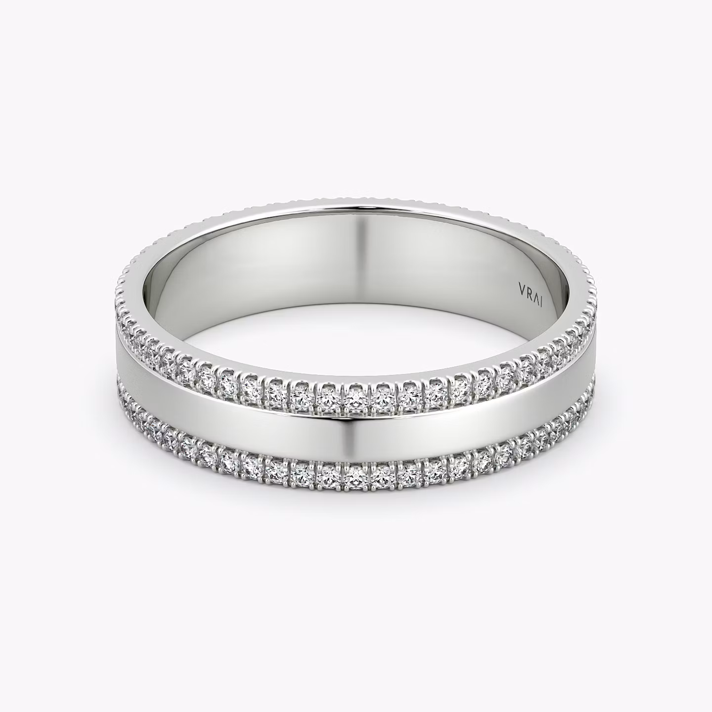 The Pavé Cigar Band | Platinum | bandAccent: Pavé | paveVersion: double