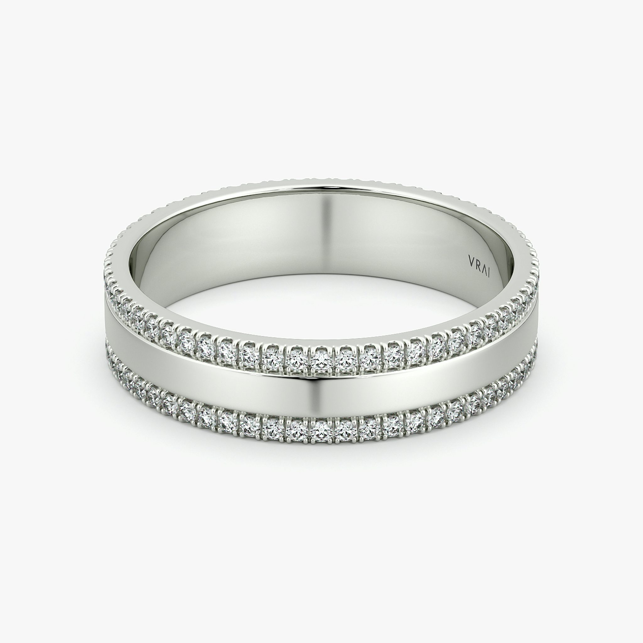The Pavé Cigar Band | 18k | White Gold | bandAccent: Pavé | paveVersion: double