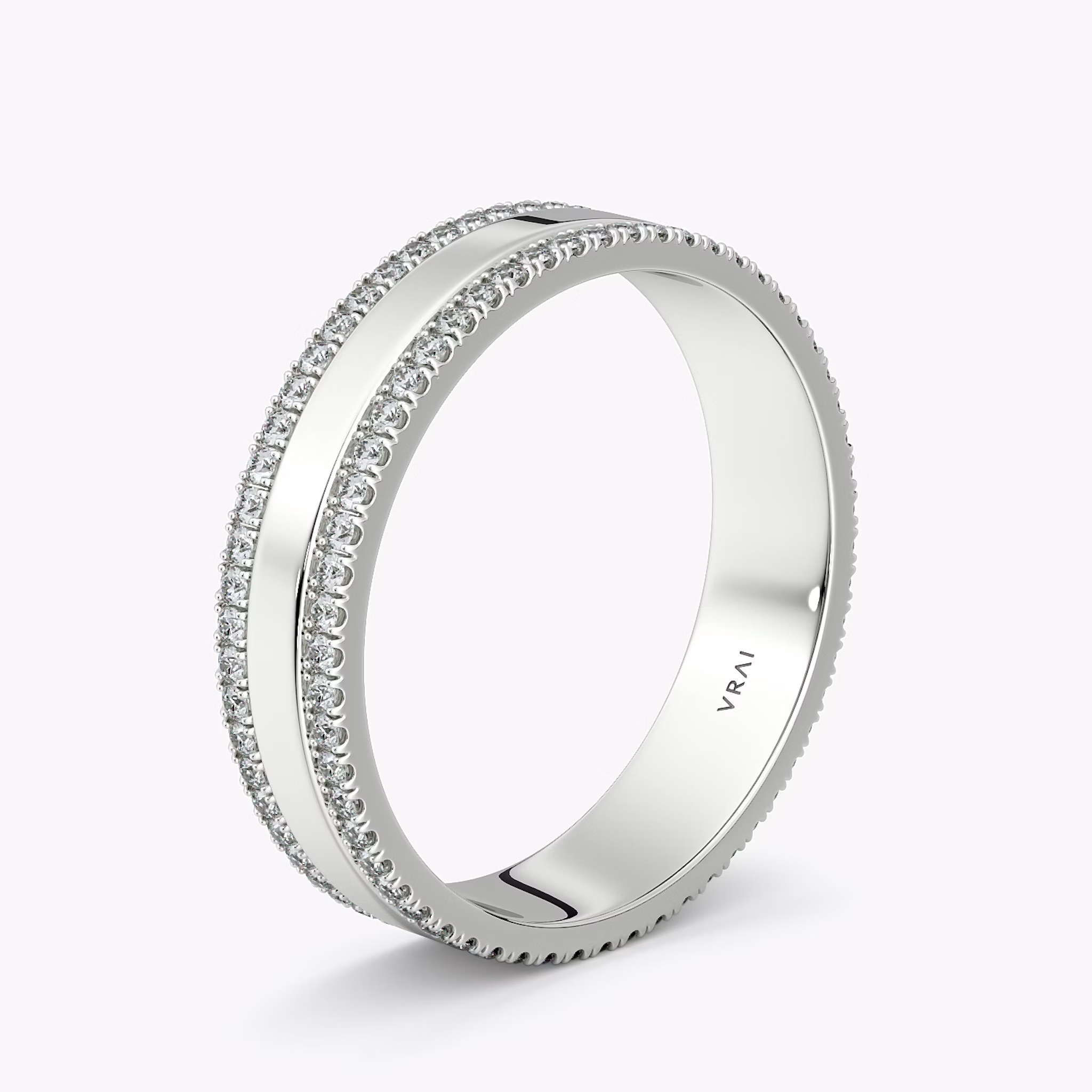 The Pavé Cigar Band | 18k | White Gold | bandAccent: Pavé | paveVersion: double