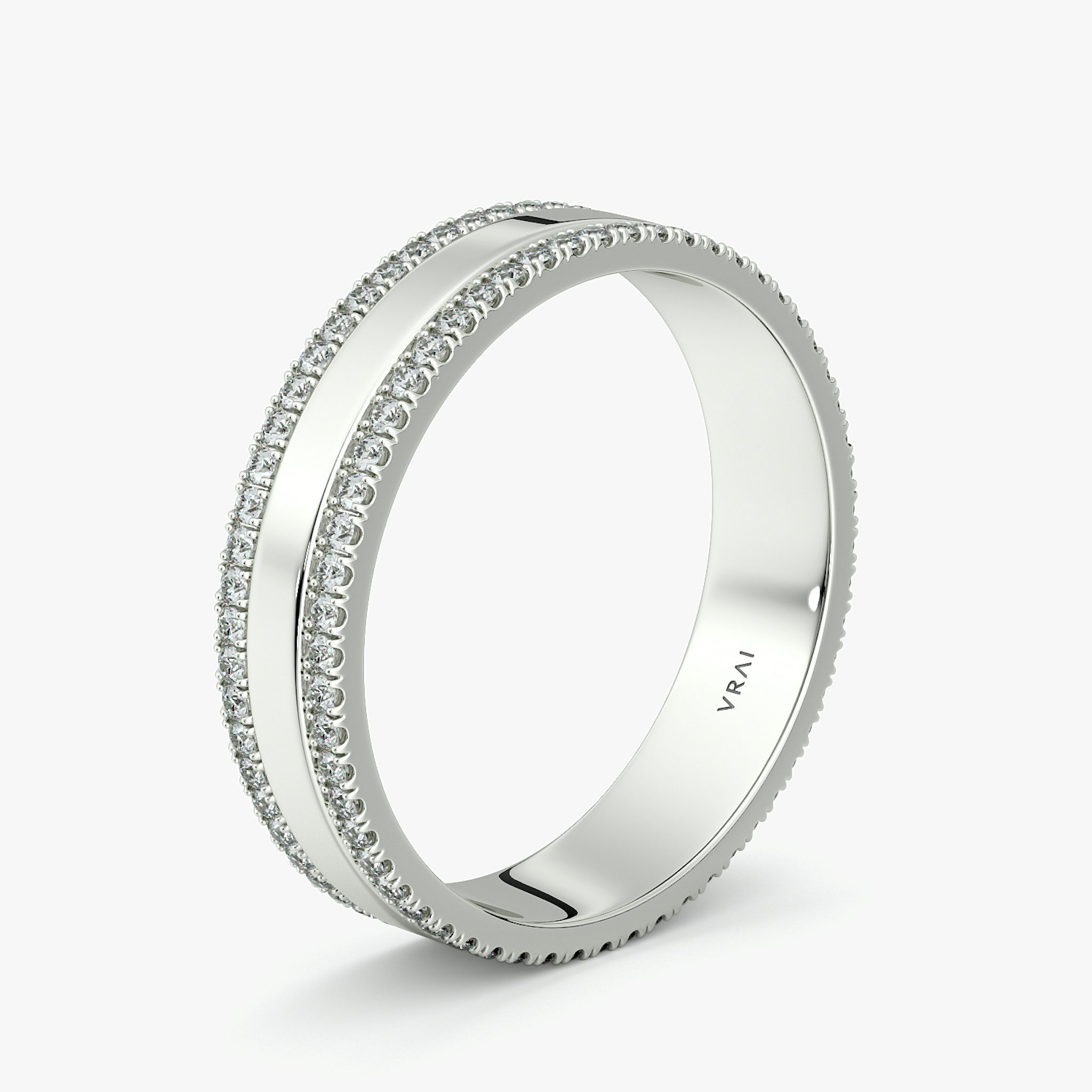 The Pavé Cigar Band | 18k | White Gold | bandAccent: Pavé | paveVersion: double