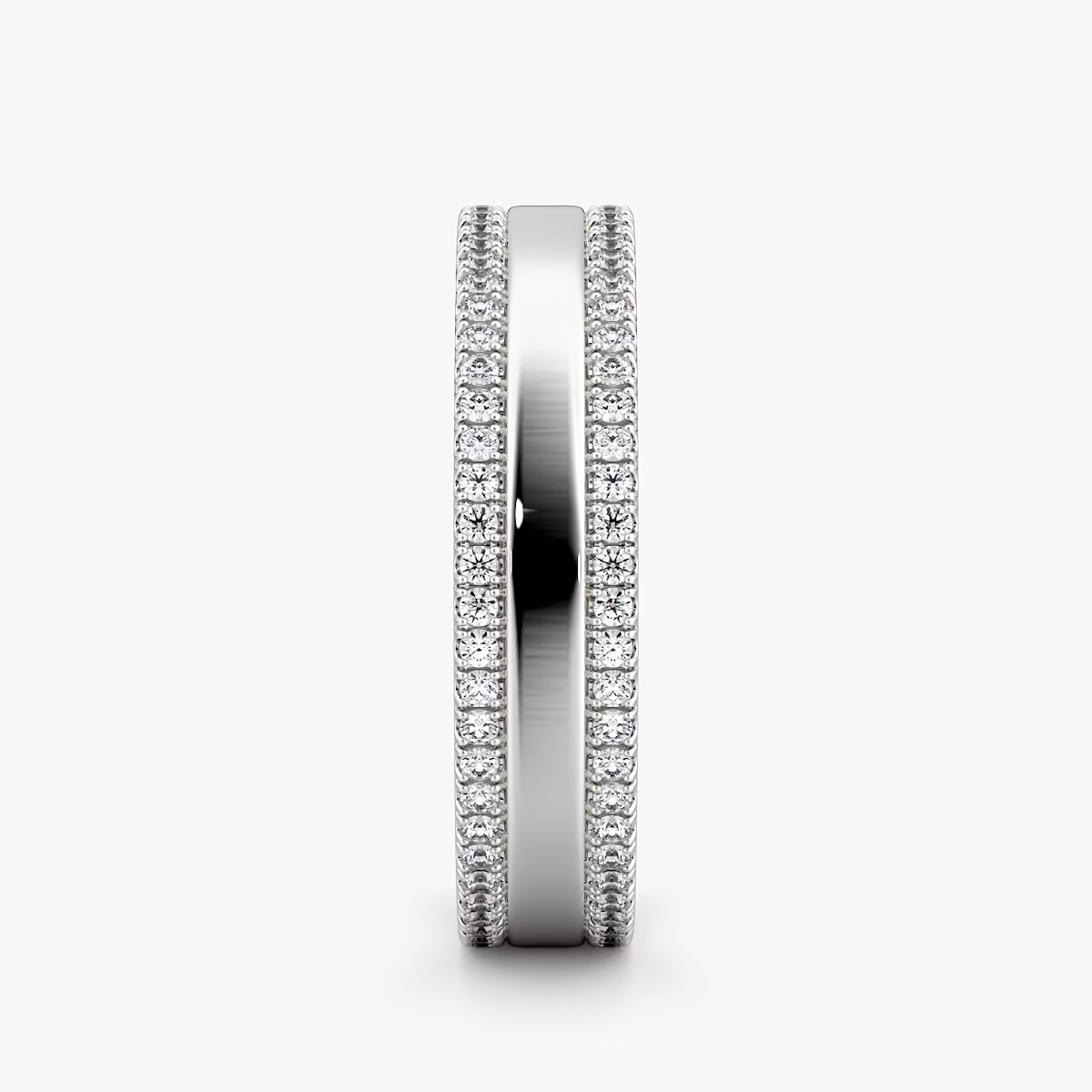 The Pavé Cigar Band | 18k | White Gold | bandAccent: Pavé | paveVersion: double