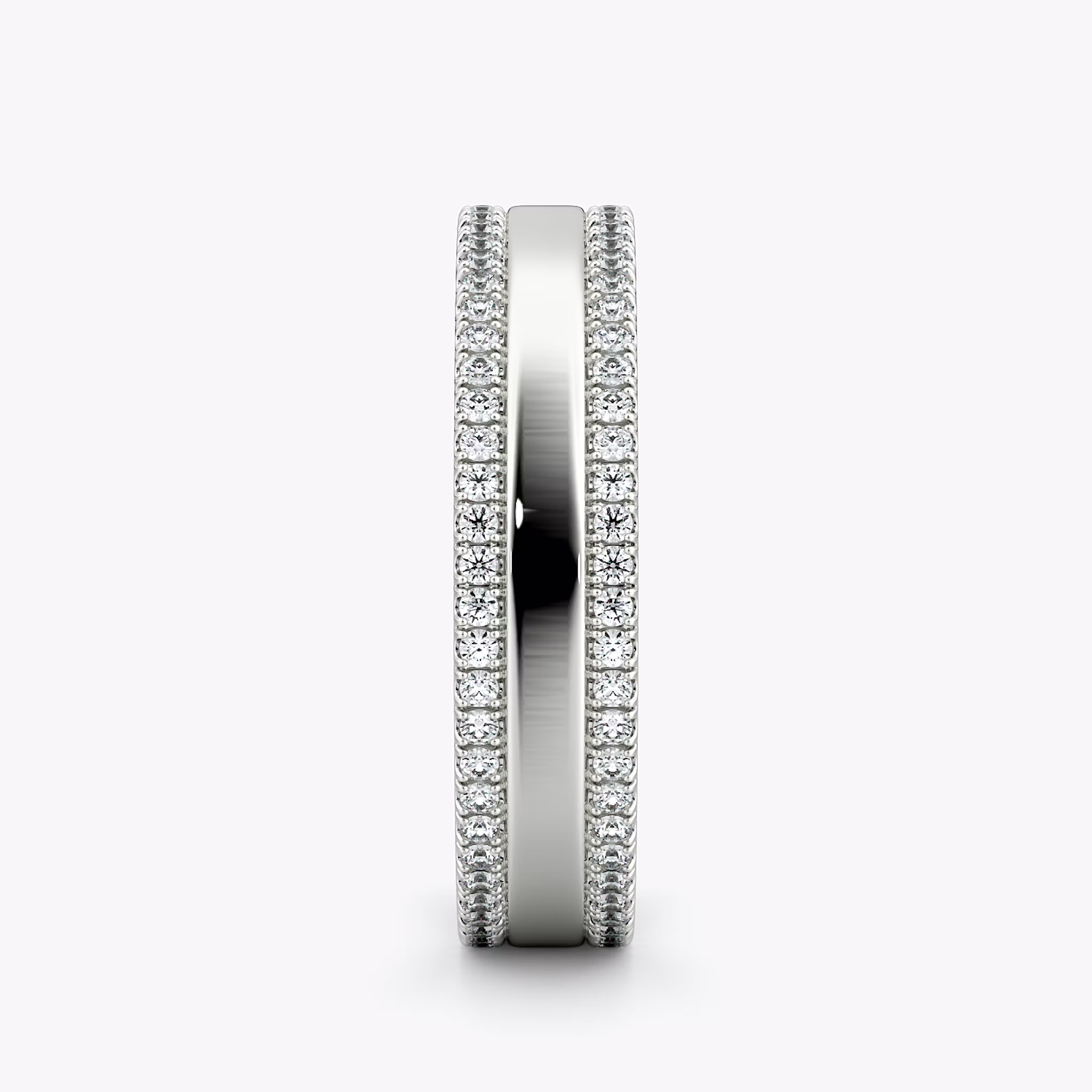 The Pavé Cigar Band | 18k | White Gold | bandAccent: Pavé | paveVersion: double