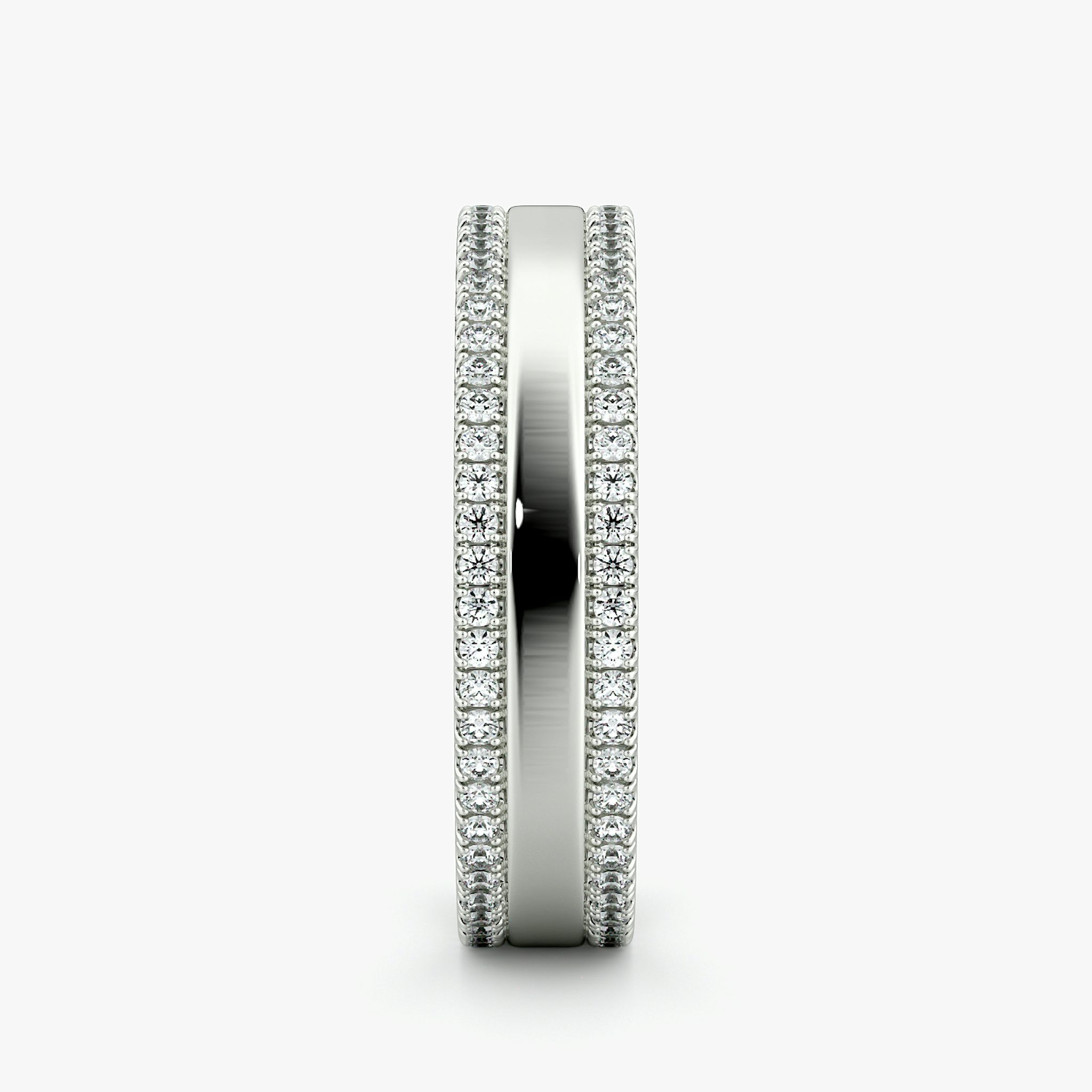 The Pavé Cigar Band | 18k | White Gold | bandAccent: Pavé | paveVersion: double