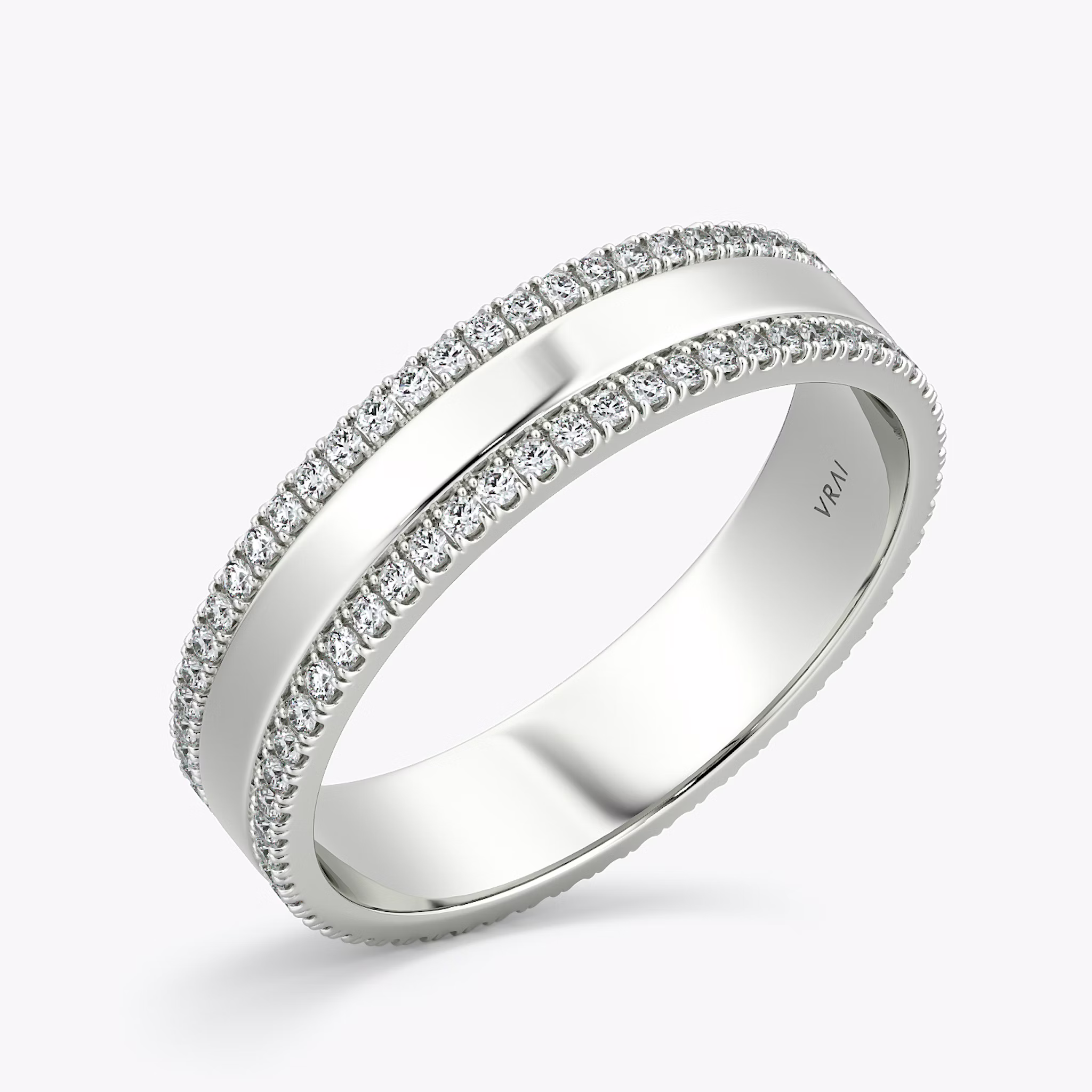 The Pavé Cigar Band | 18k | White Gold | bandAccent: Pavé | paveVersion: double