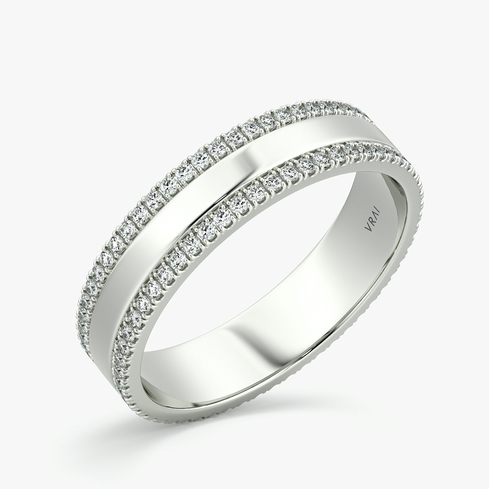 The Pavé Cigar Band | 18k | White Gold | bandAccent: Pavé | paveVersion: double