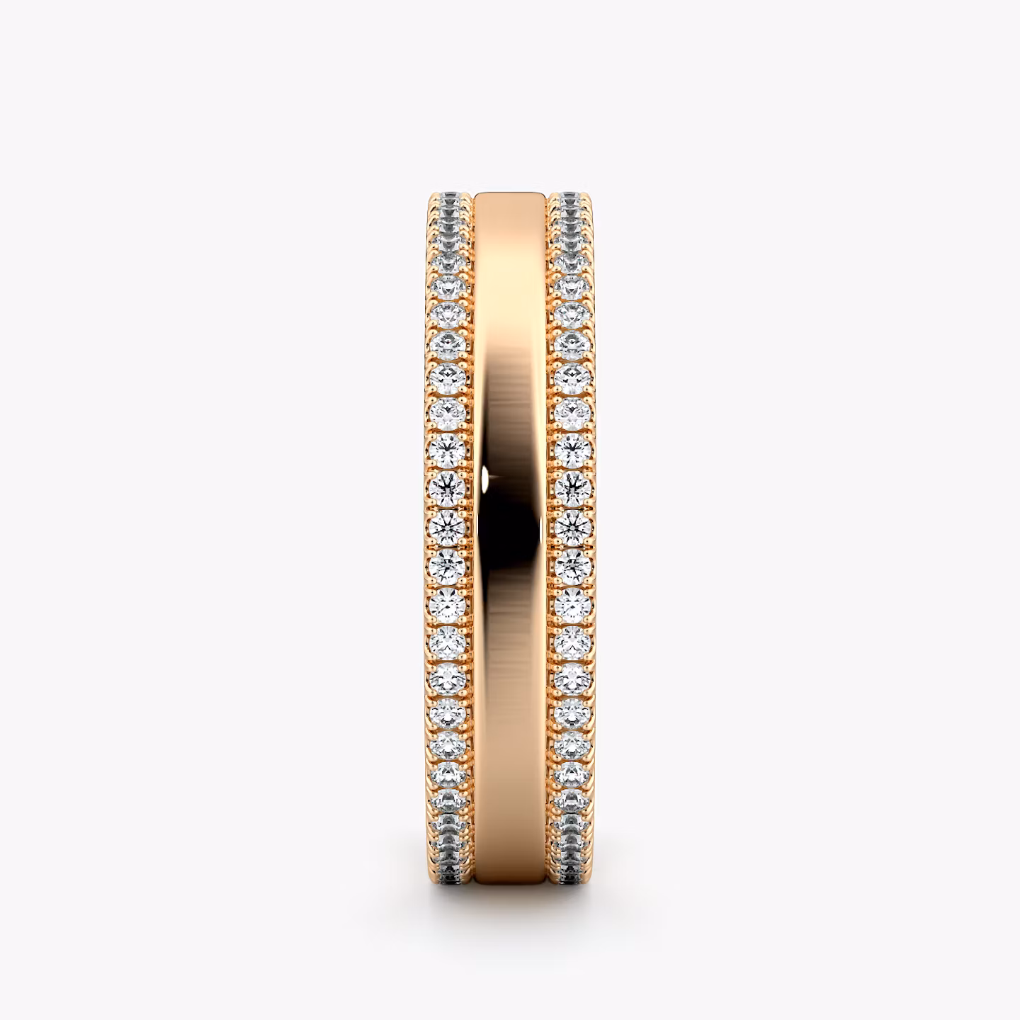 The Pavé Cigar Band | 14k | Rose Gold | bandAccent: Pavé | paveVersion: double