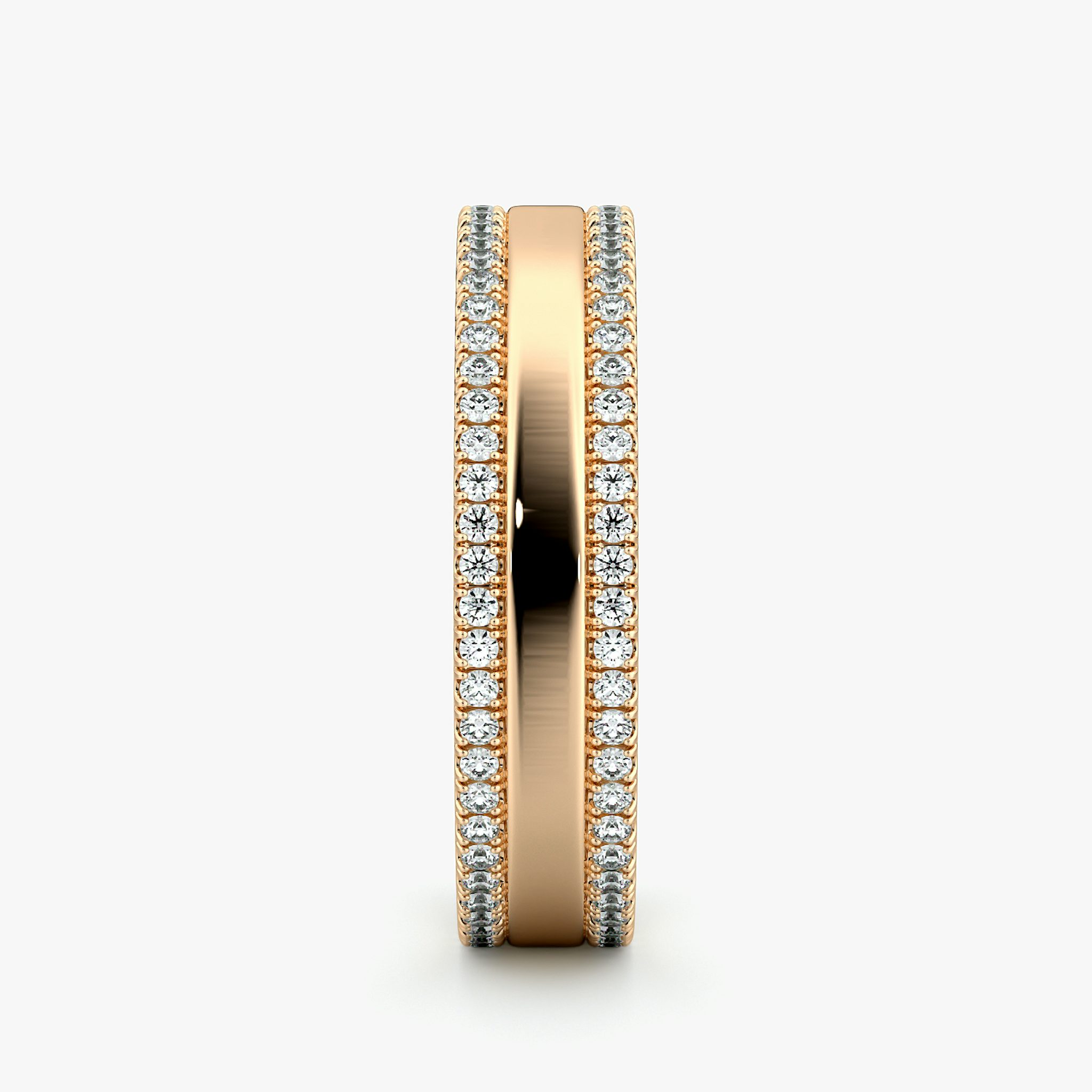 The Pavé Cigar Band | 14k | Rose Gold | bandAccent: Pavé | paveVersion: double