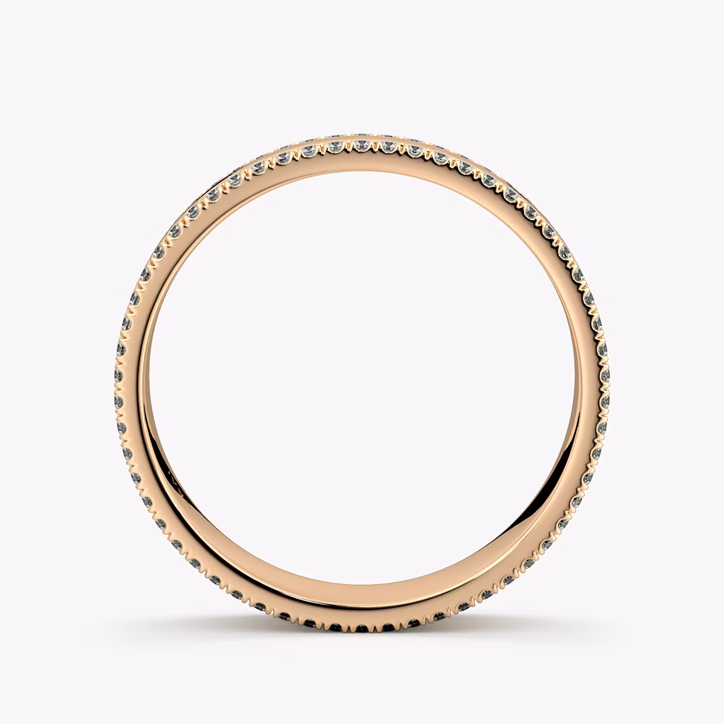The Pavé Cigar Band | 14k | Rose Gold | bandAccent: Pavé | paveVersion: double