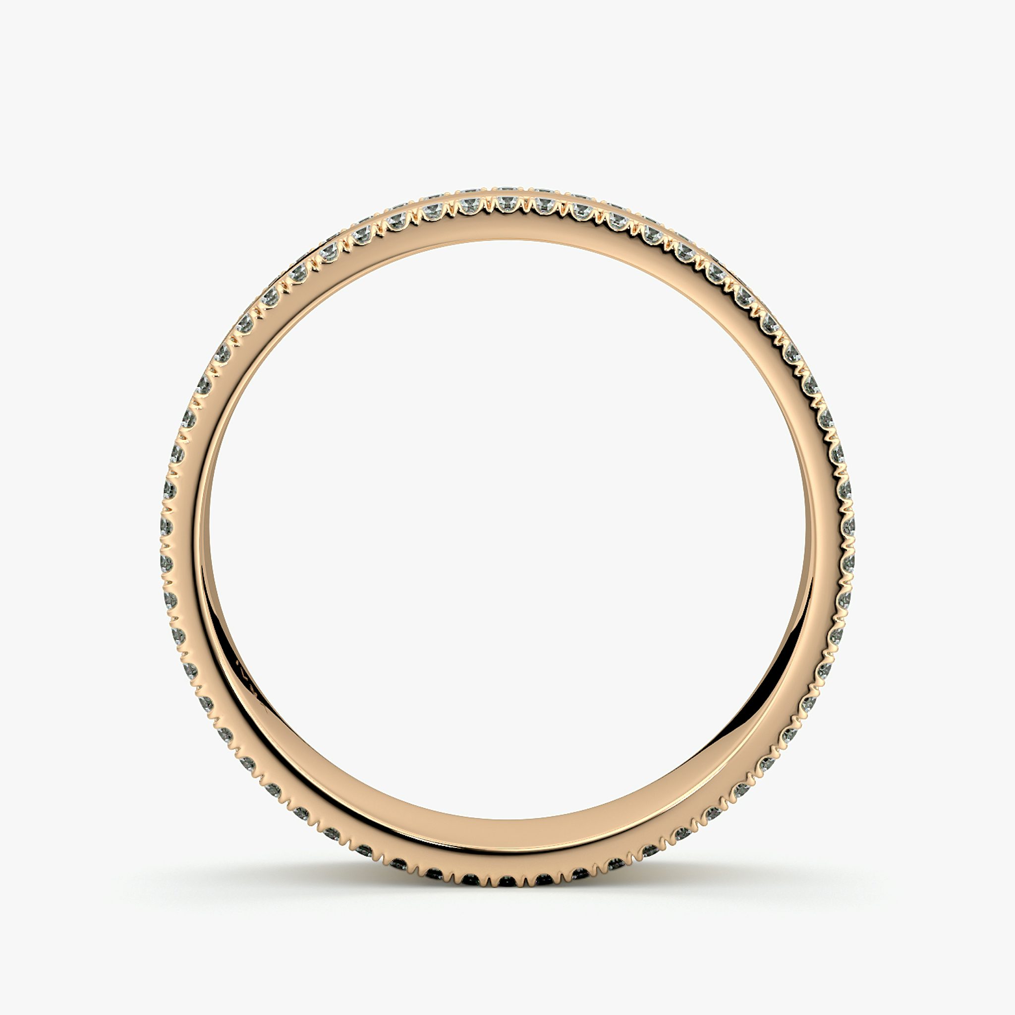 The Pavé Cigar Band | 14k | Rose Gold | bandAccent: Pavé | paveVersion: double