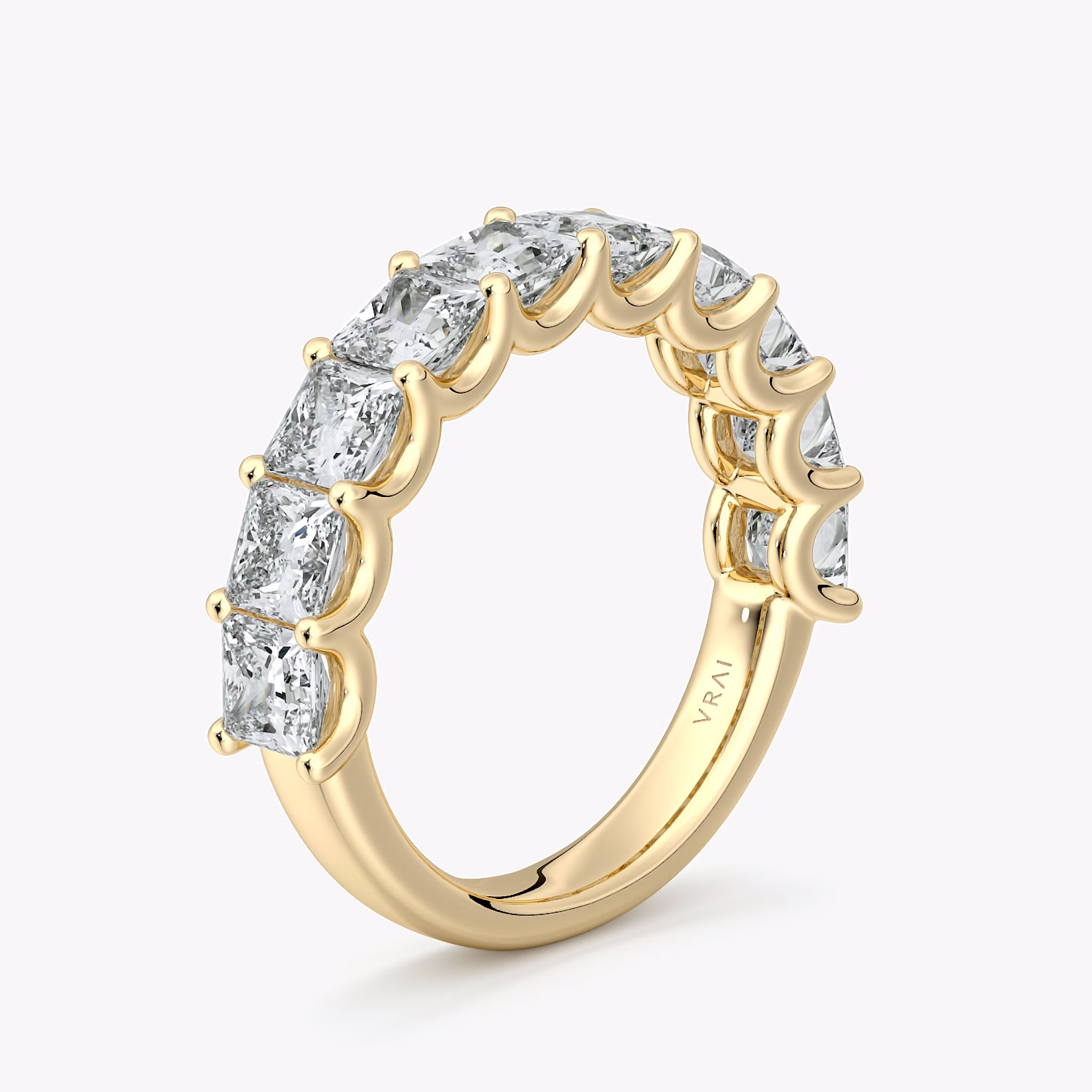 The Eternity Band | Princess | 18k | Yellow Gold | bandStyle: half | caratWeight: 2.5ct