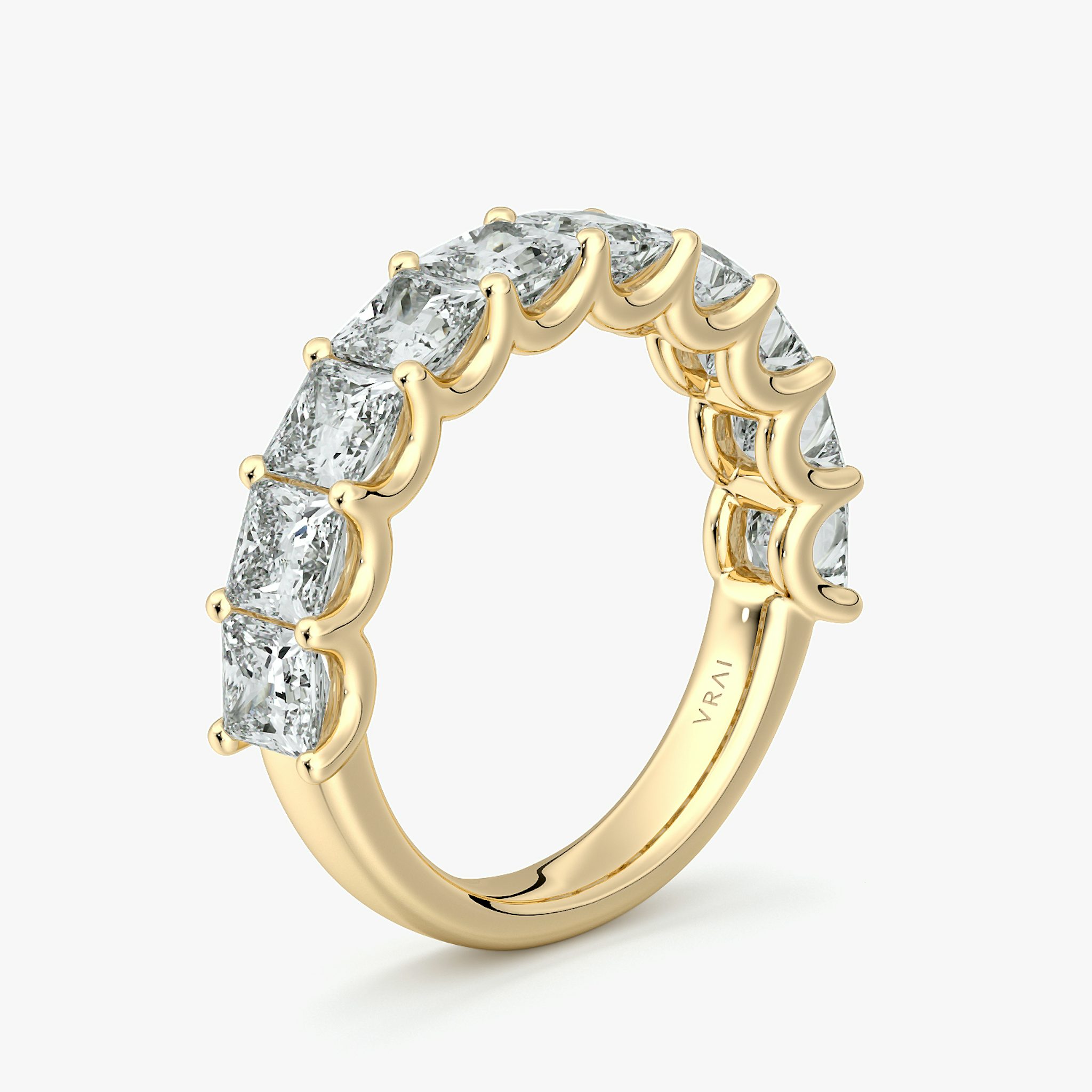The Eternity Band | Princess | 18k | Yellow Gold | bandStyle: half | caratWeight: 2.5ct