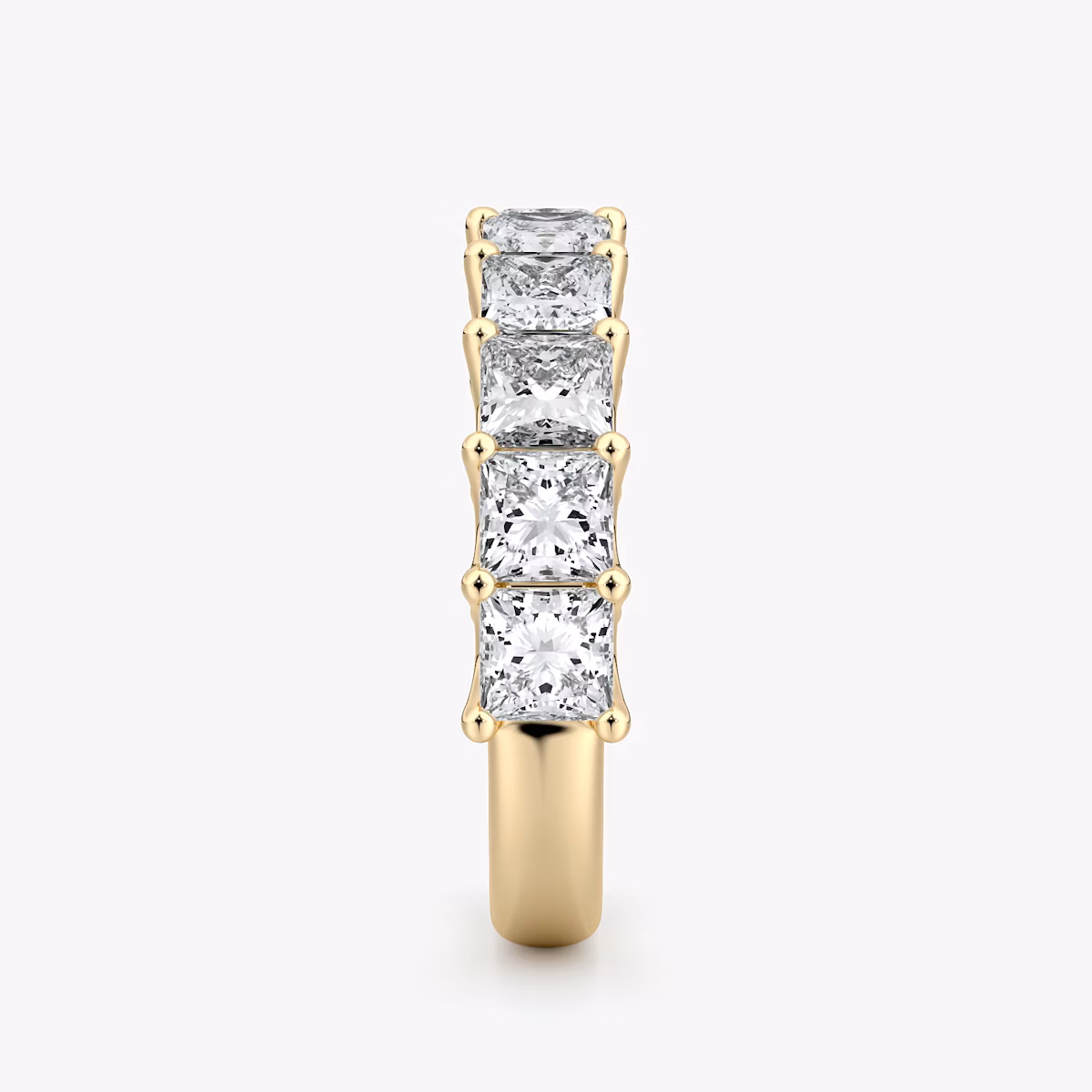 Anillo Eternity | Princesa | 18k | Oro amarillo | bandStyle: half | caratWeight: 2.5ct