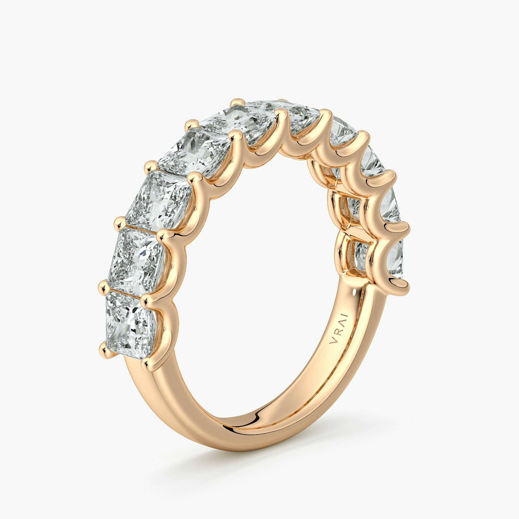 The Eternity Band | Princess | 14k | Rose Gold | bandStyle: half | caratWeight: 2.5ct