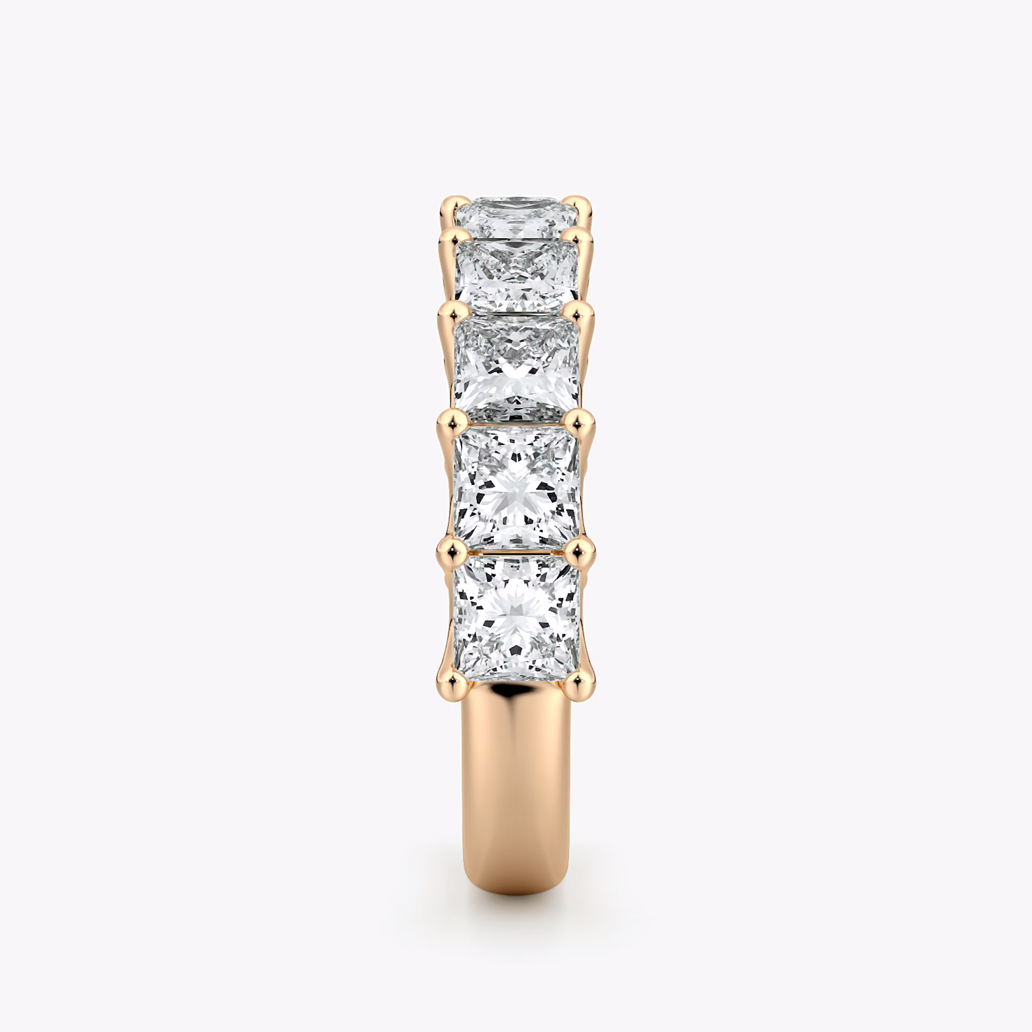The Eternity Band | Princess | 14k | Rose Gold | bandStyle: half | caratWeight: 2.5ct