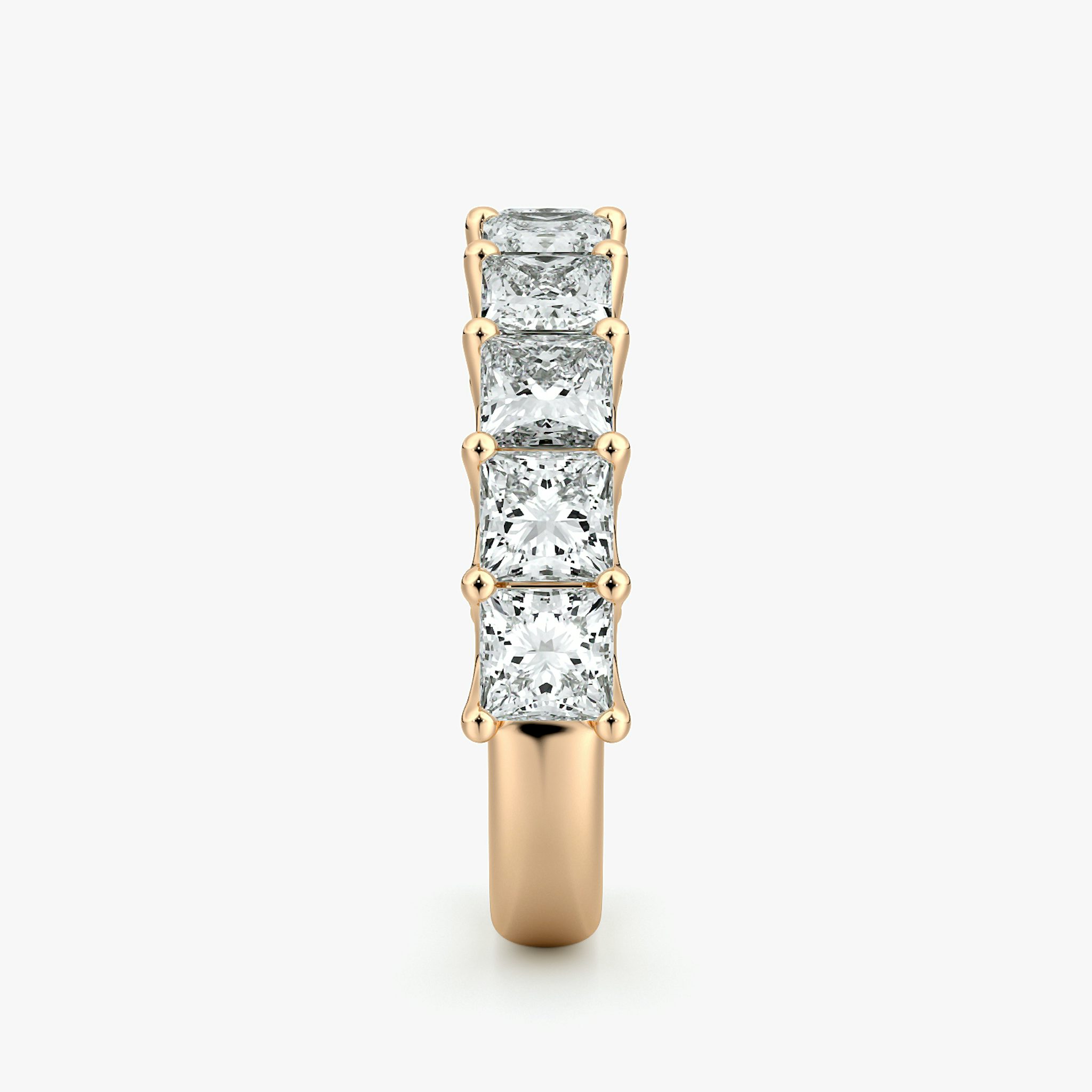 The Eternity Band | Princess | 14k | Rose Gold | bandStyle: half | caratWeight: 2.5ct