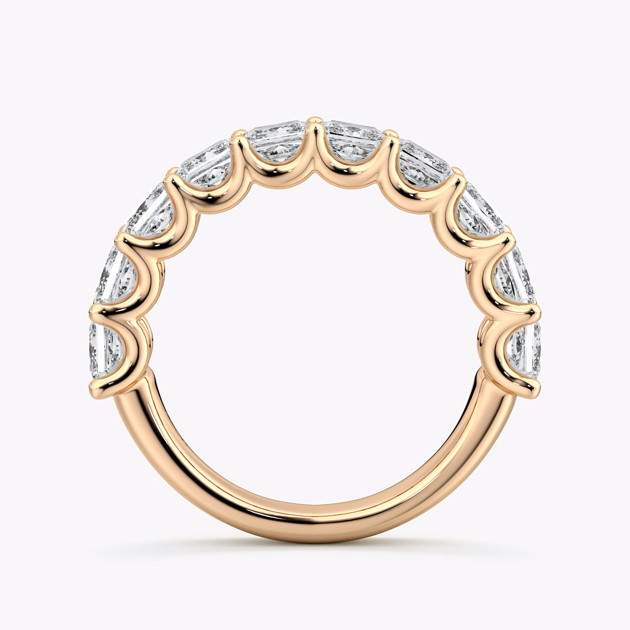 The Eternity Band | Princess | 14k | Rose Gold | bandStyle: half | caratWeight: 2.5ct