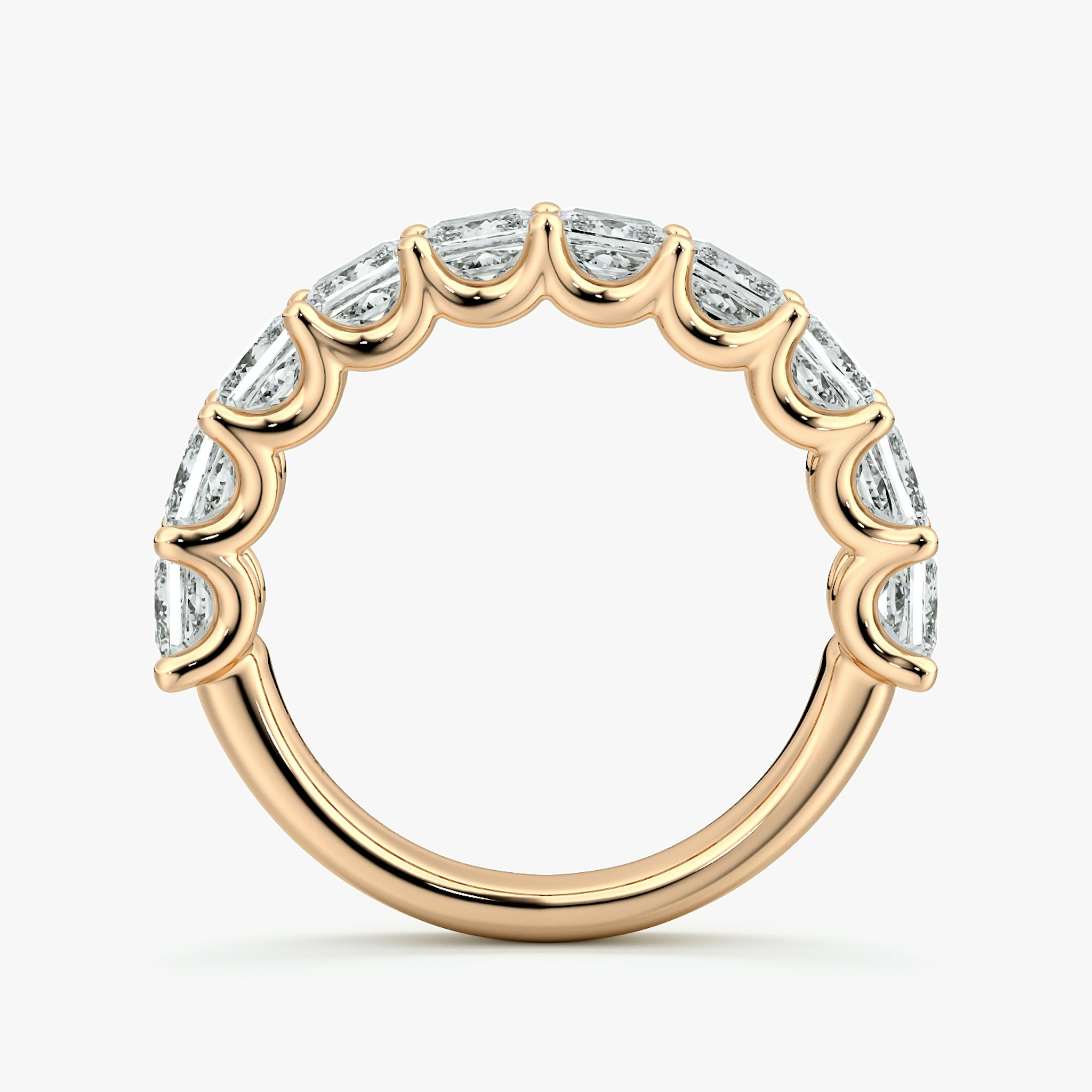 The Eternity Band | Princess | 14k | Rose Gold | bandStyle: half | caratWeight: 2.5ct