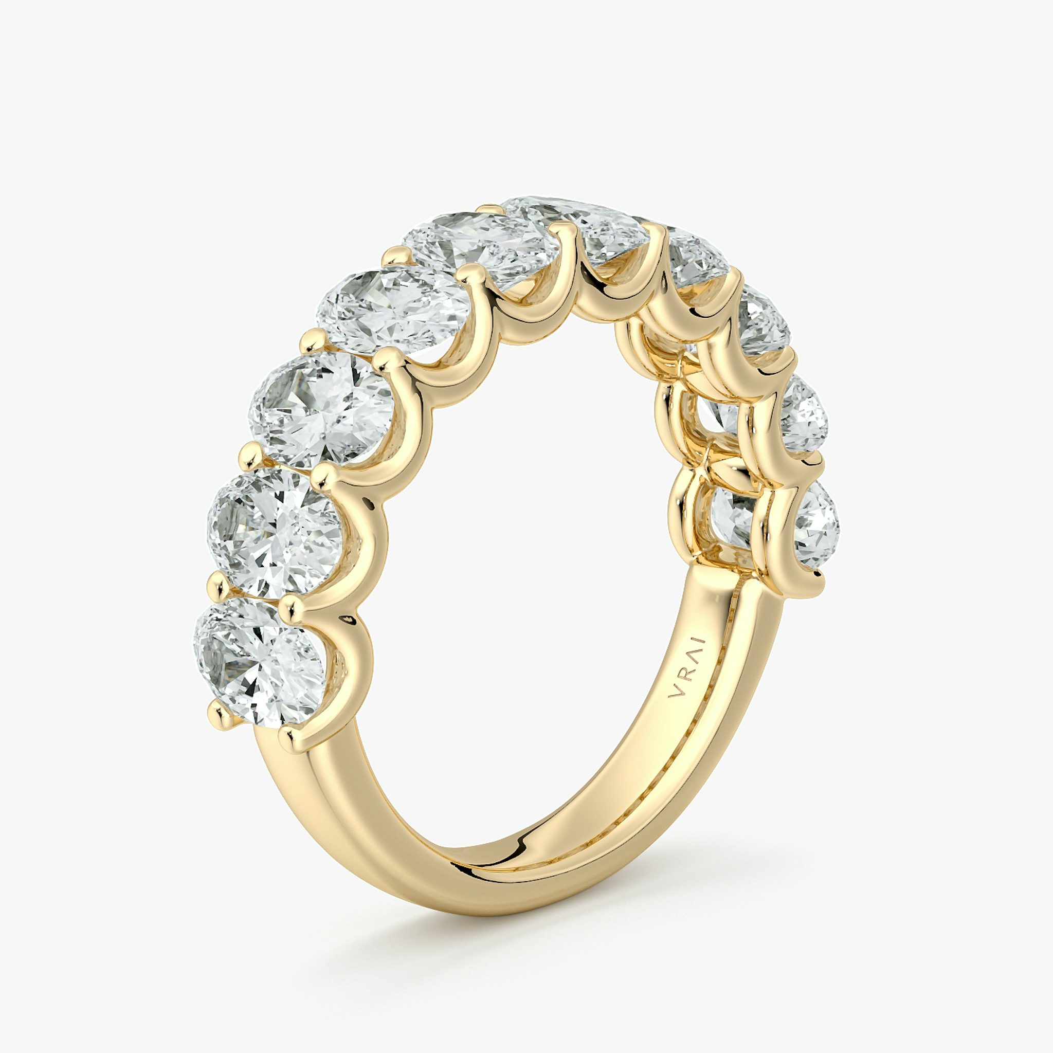 The Eternity Band | Oval | 18k | Yellow Gold | bandStyle: half | caratWeight: 2.5ct