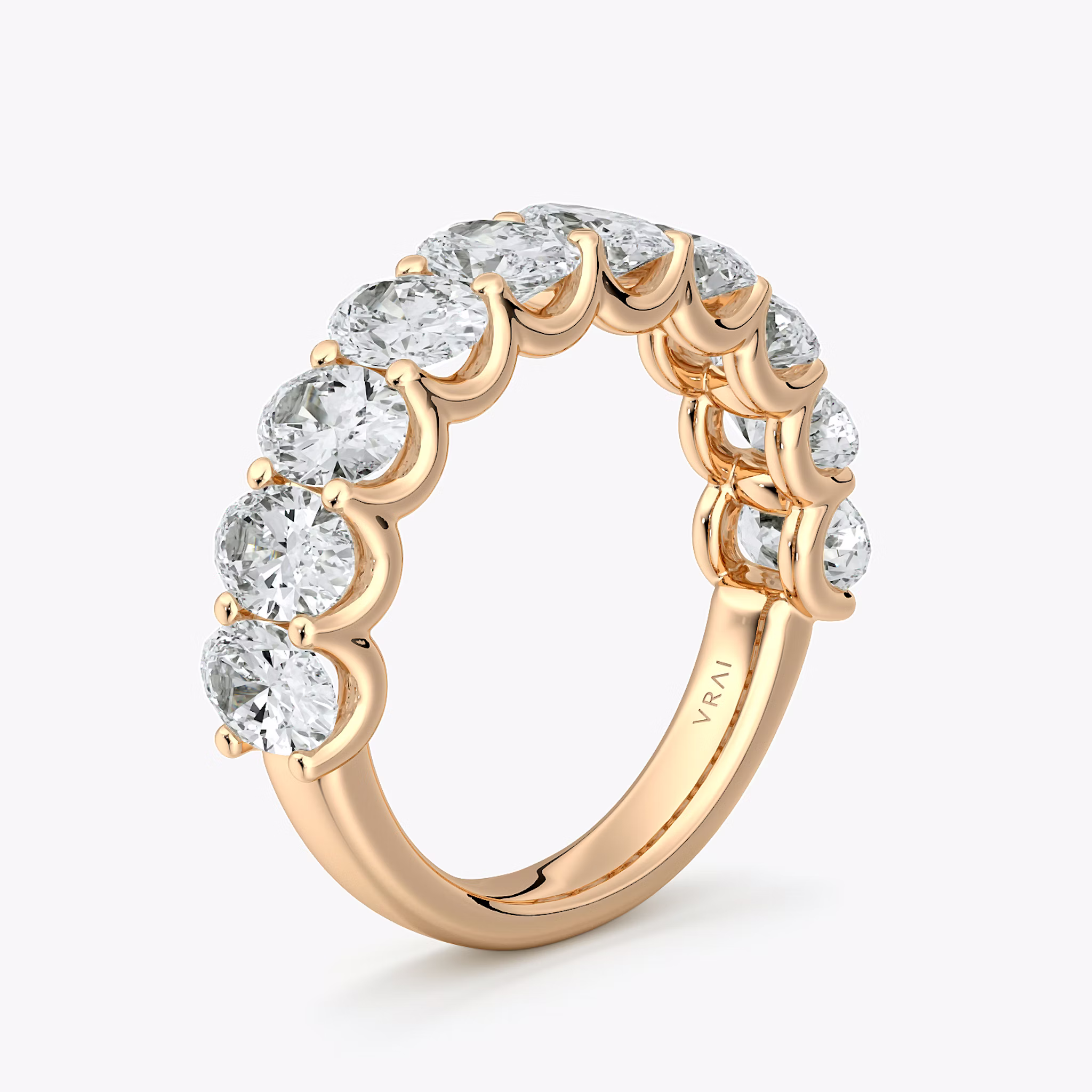 The Eternity Band | Oval | 14k | Rose Gold | bandStyle: half | caratWeight: 2.5ct