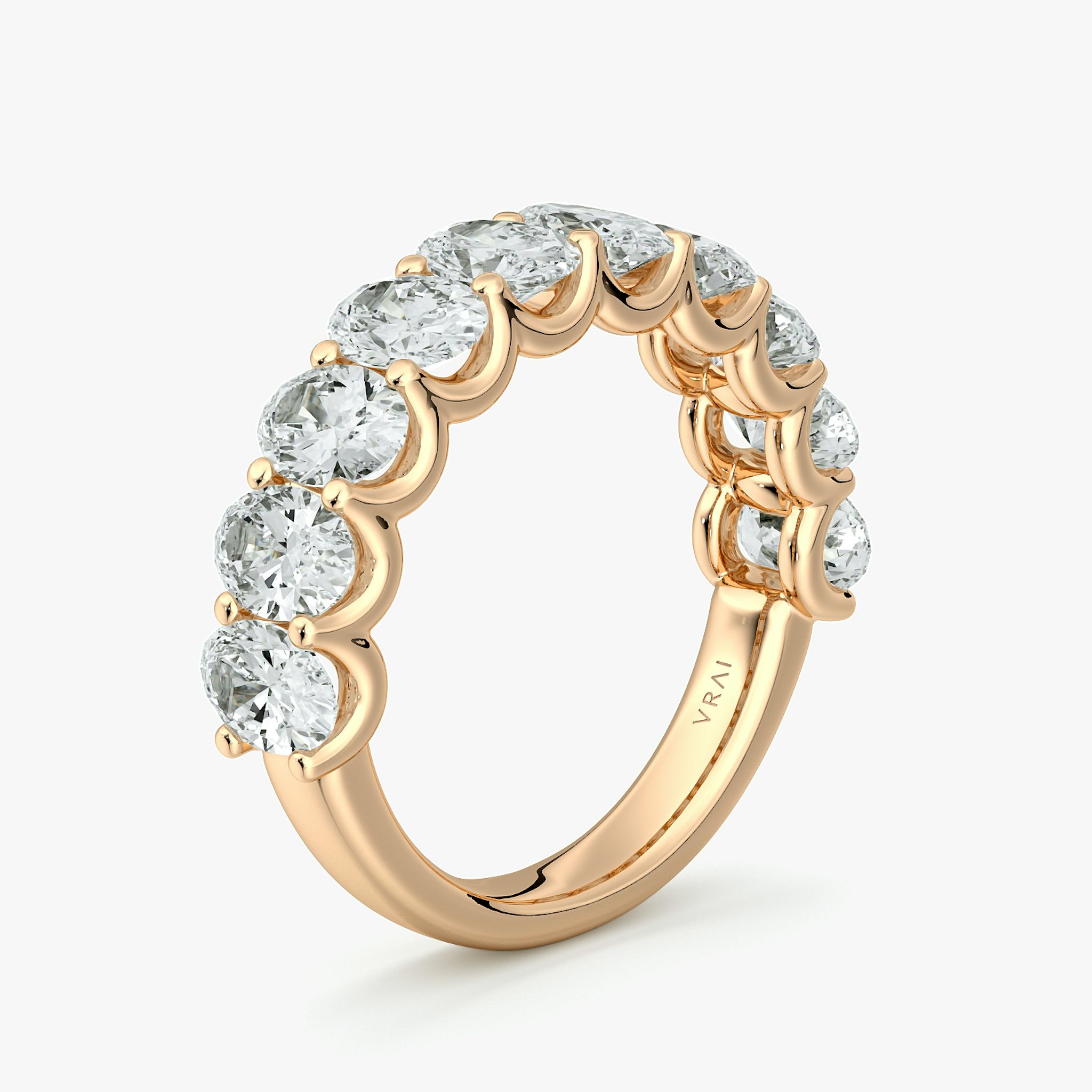 The Eternity Band | Oval | 14k | Rose Gold | bandStyle: half | caratWeight: 2.5ct