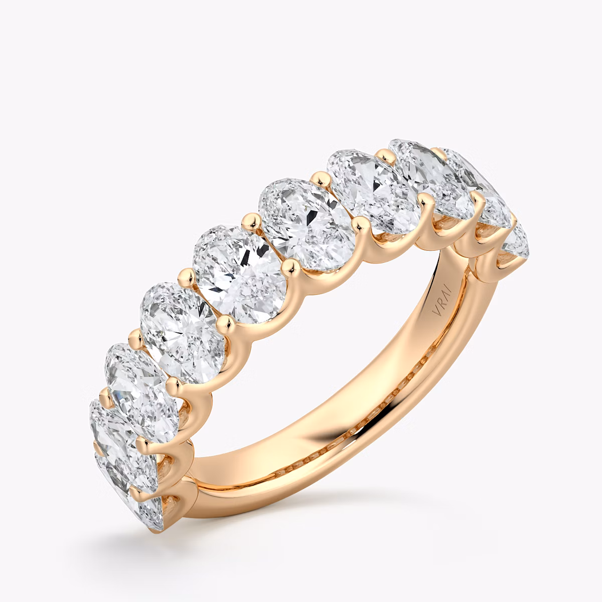 The Eternity Band | Oval | 14k | Rose Gold | bandStyle: half | caratWeight: 2.5ct