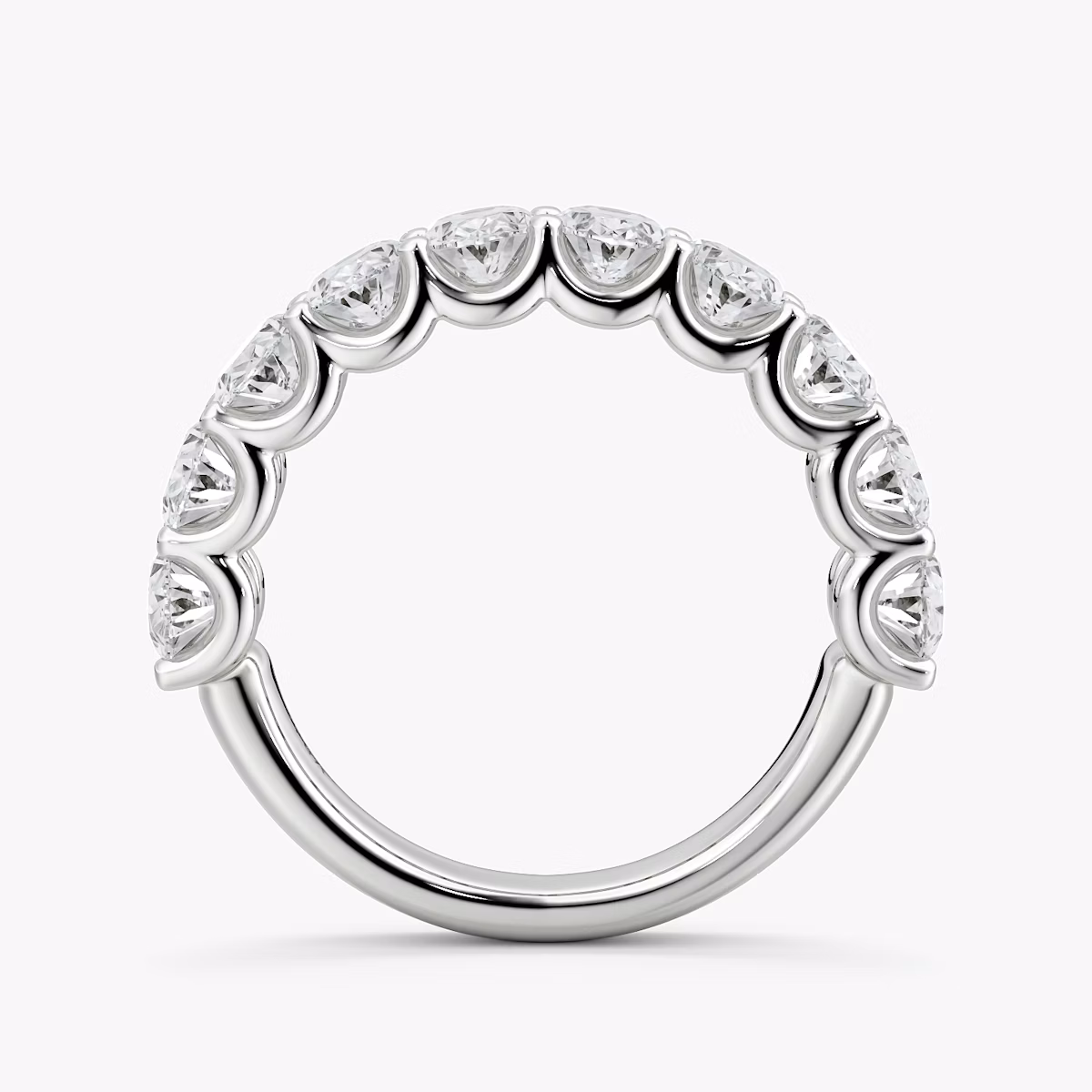 Anillo Eternity | Oval | 18k | Oro blanco | bandStyle: half | caratWeight: 2.5ct