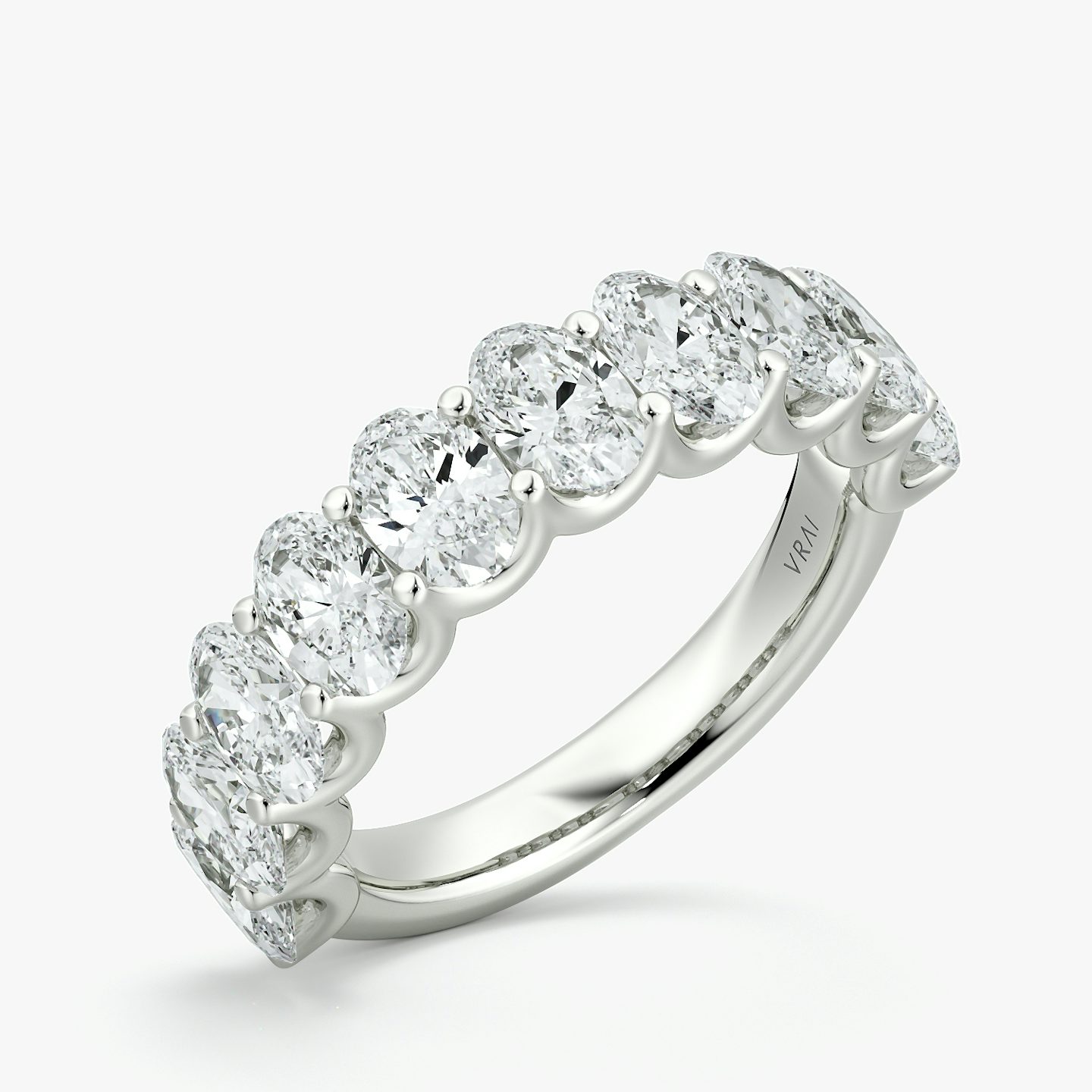 Eternity Ring | Oval | 18k | Weißgold | bandStyle: half | caratWeight: 2.5ct